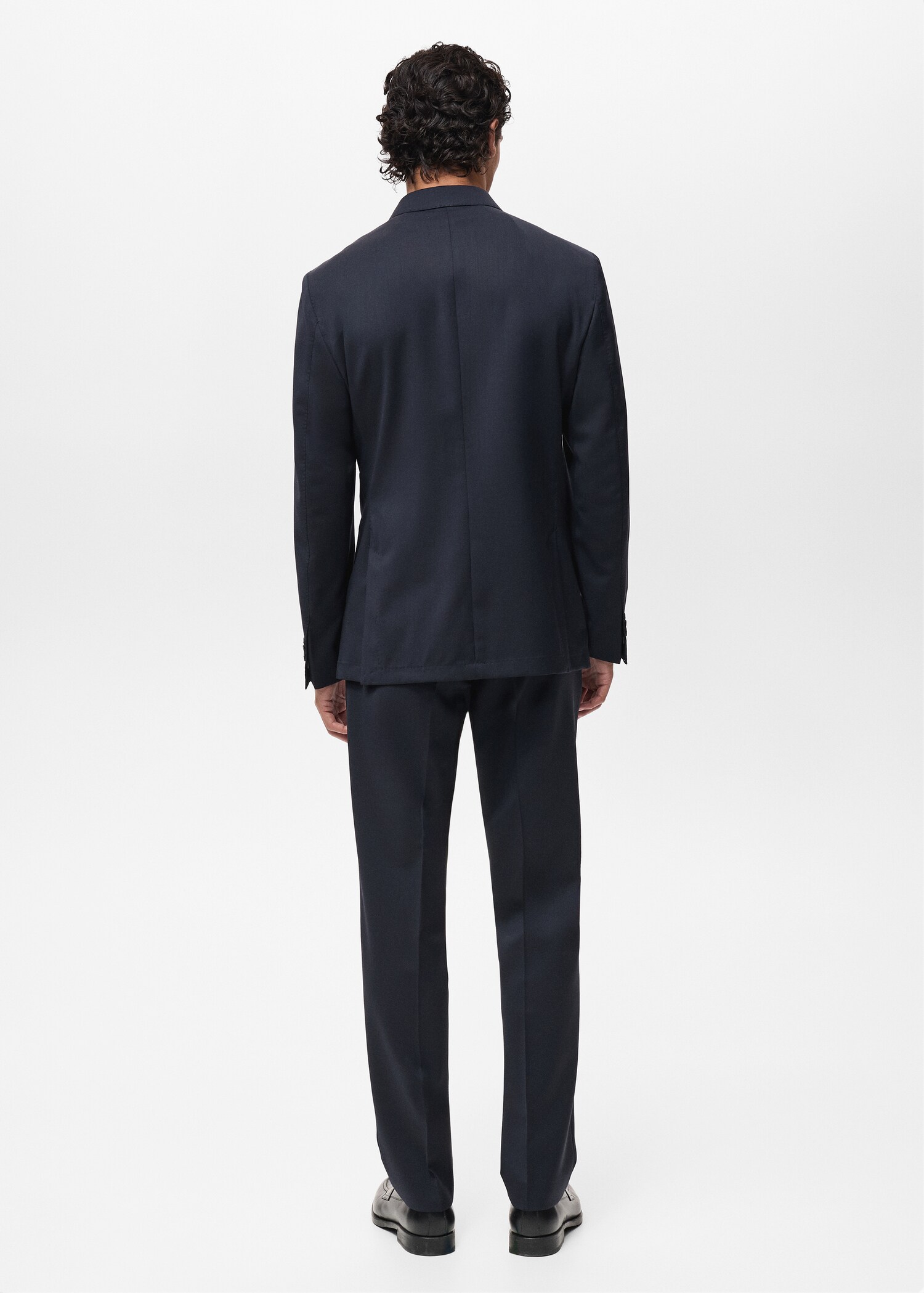 100% cold wool double-breasted suit jacket - Reverse of the article