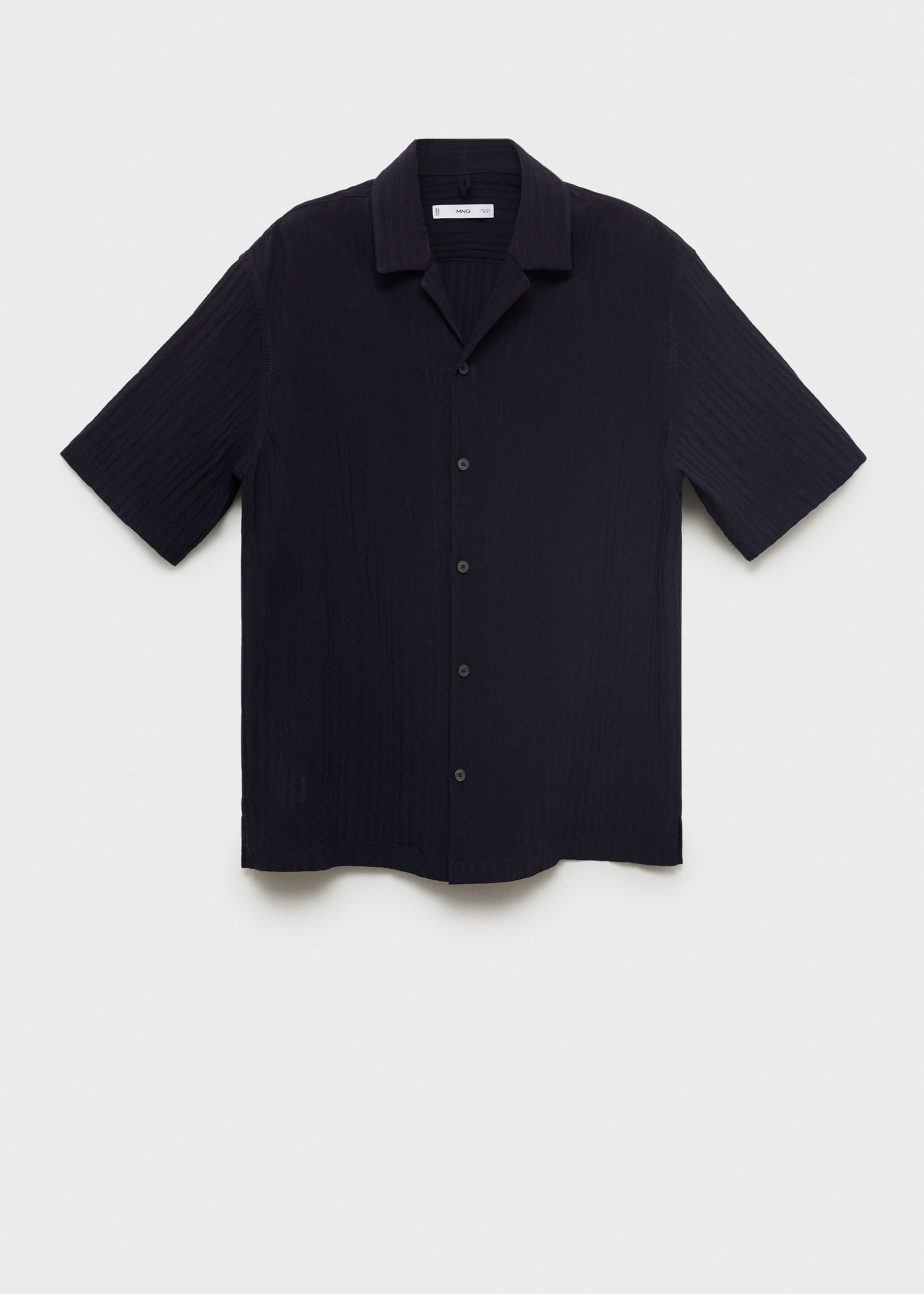 Stripped structure shirt - Article without model, Dark Navy. Ref: 87027906-00.