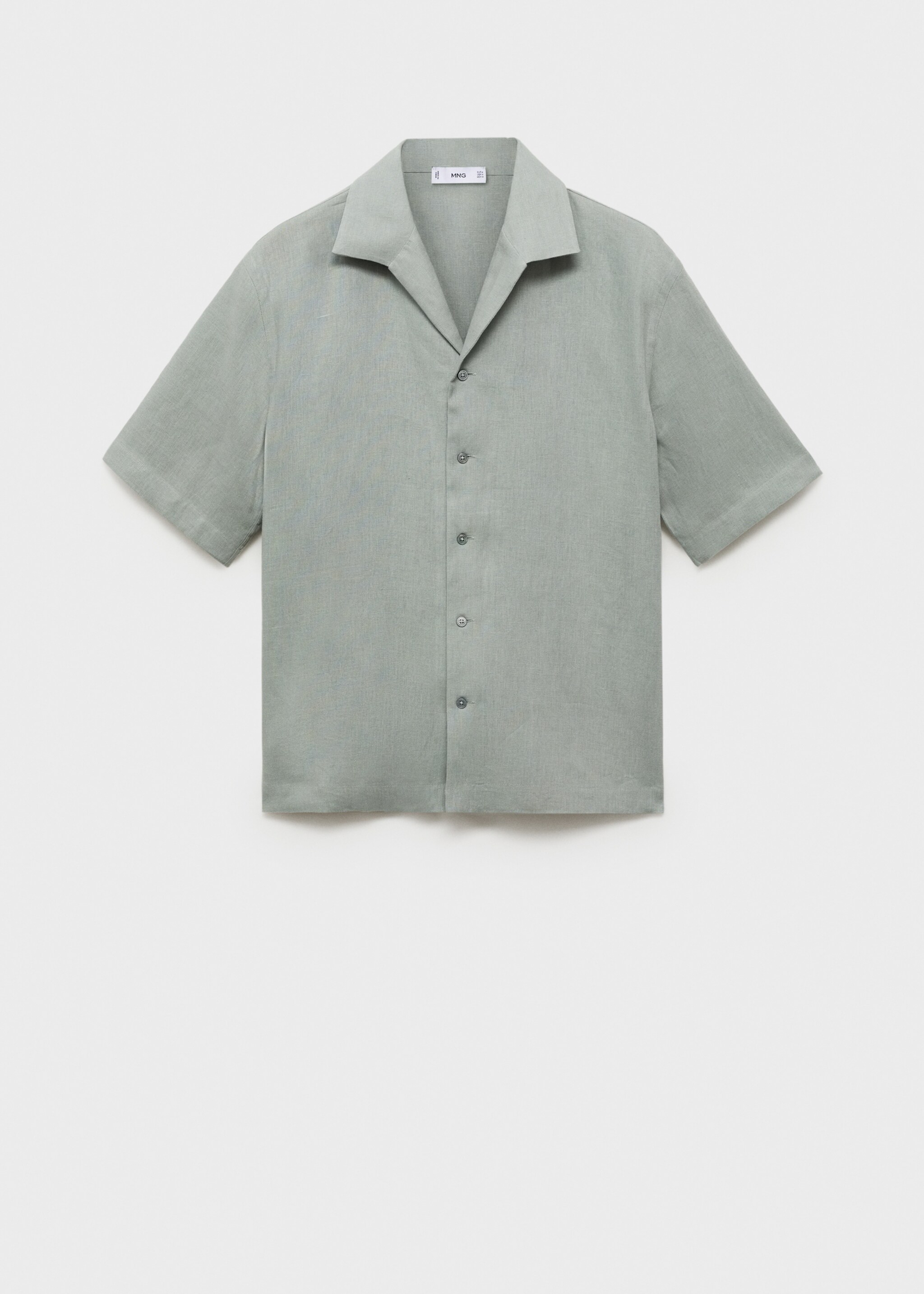 Kurzarmhemd aus 100 % Leinen - Artikel ohne Model, Wassergrün. Ref: 87027907-00.