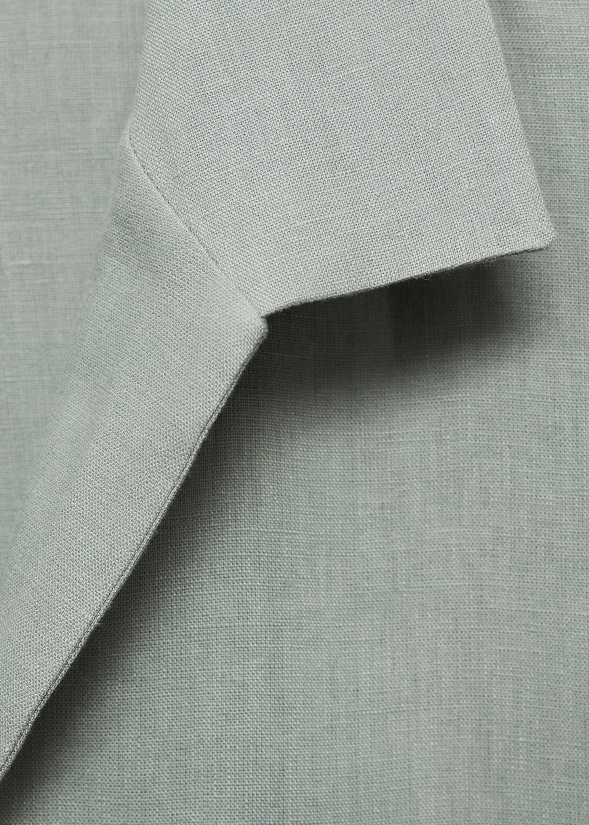 Kurzarmhemd aus 100 % Leinen - Detail des Artikels 0, Wassergrün. Ref: 87027907-00.