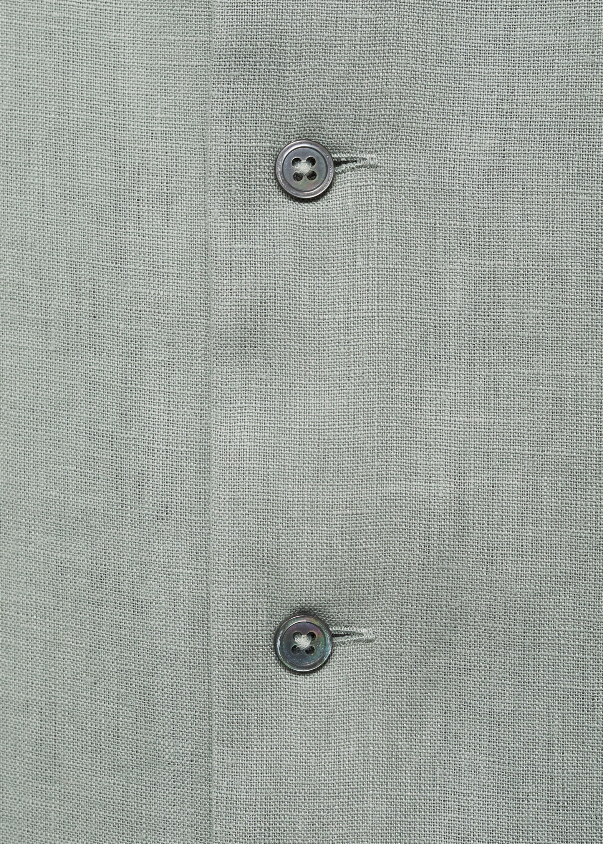 Kurzarmhemd aus 100 % Leinen - Detail des Artikels 8, Wassergrün. Ref: 87027907-00.