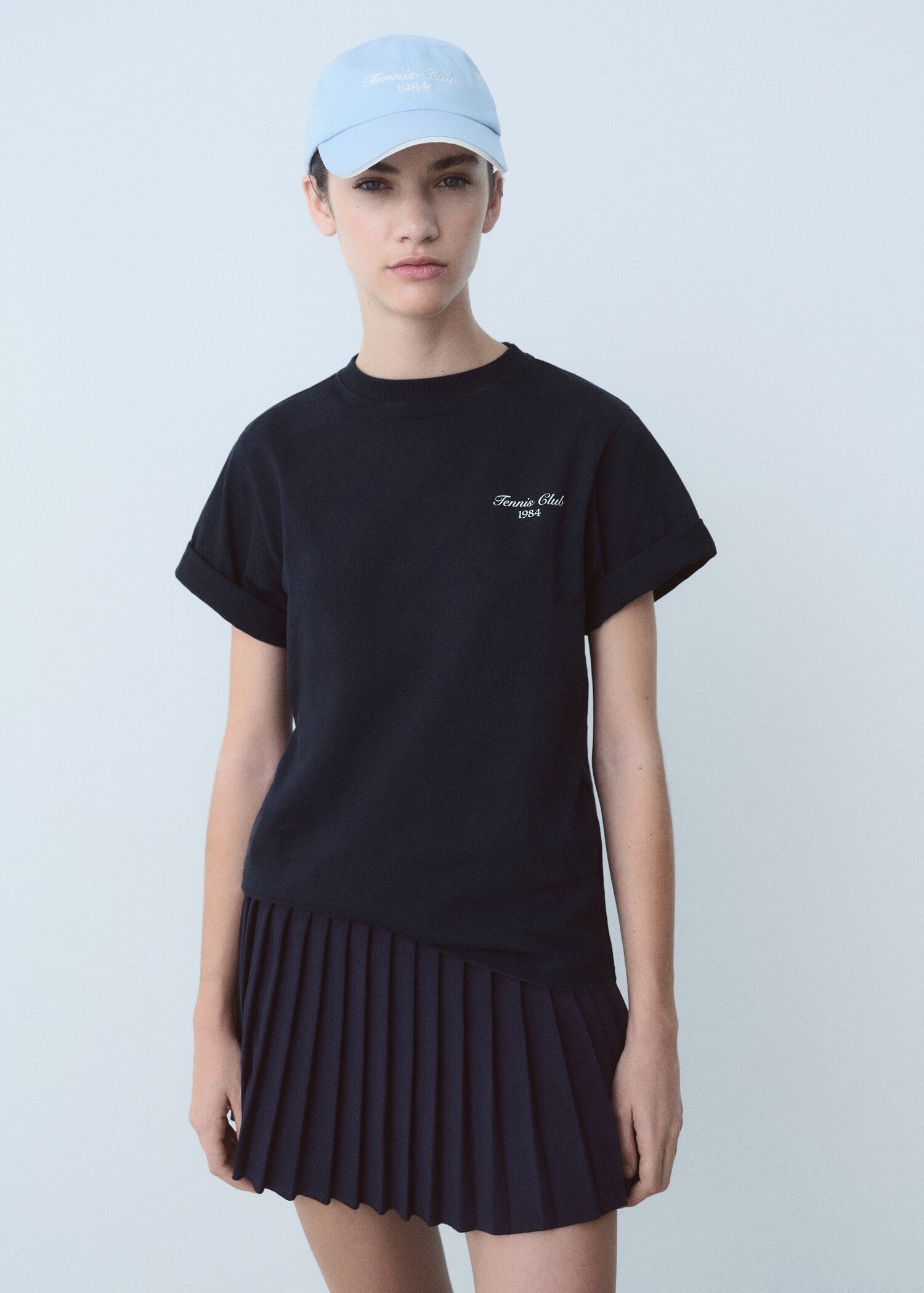 Cotton t-shirt with printed message - Medium plane