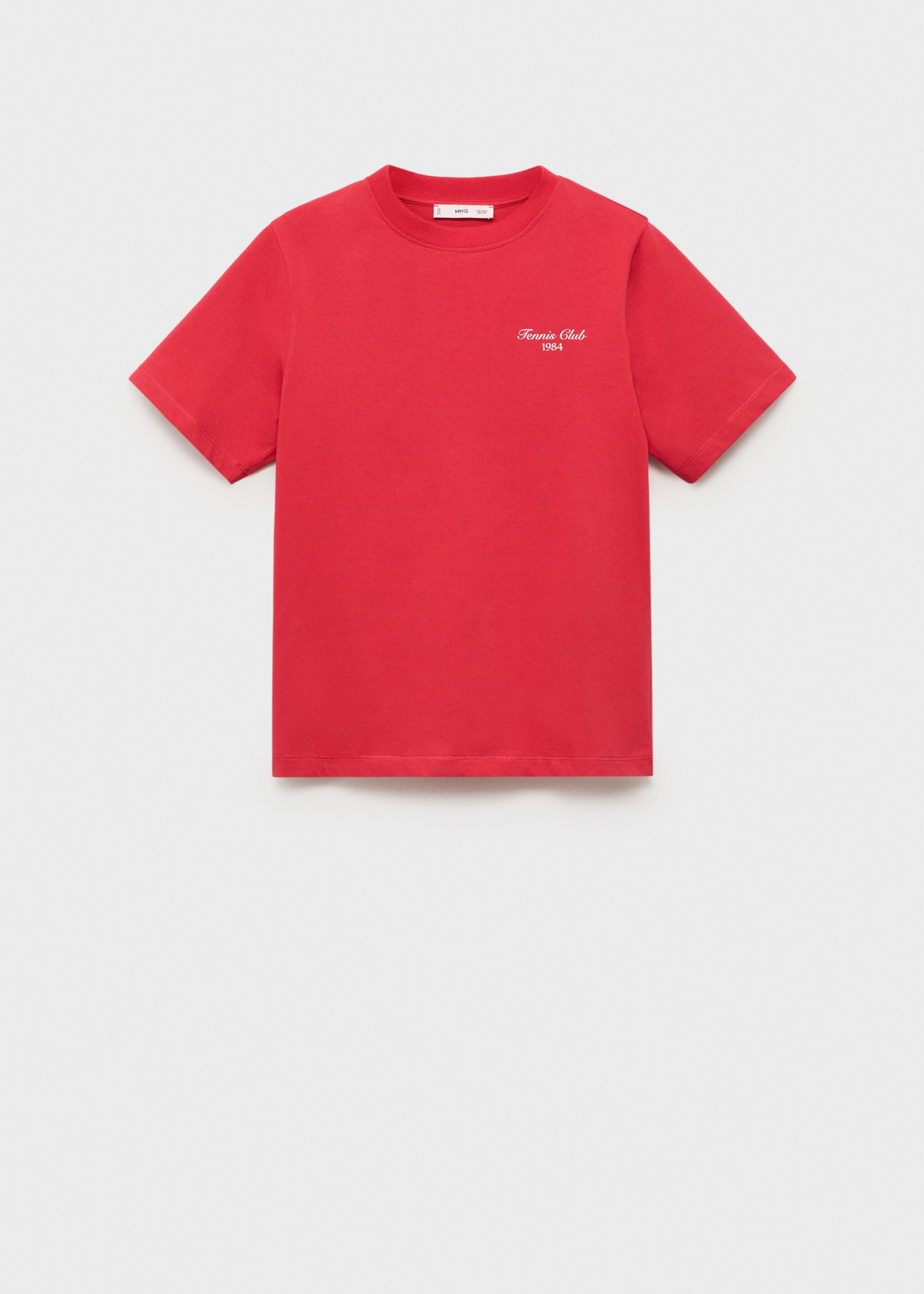 Cotton t-shirt with printed message - Article without model, Red. Ref: 87027908-00.