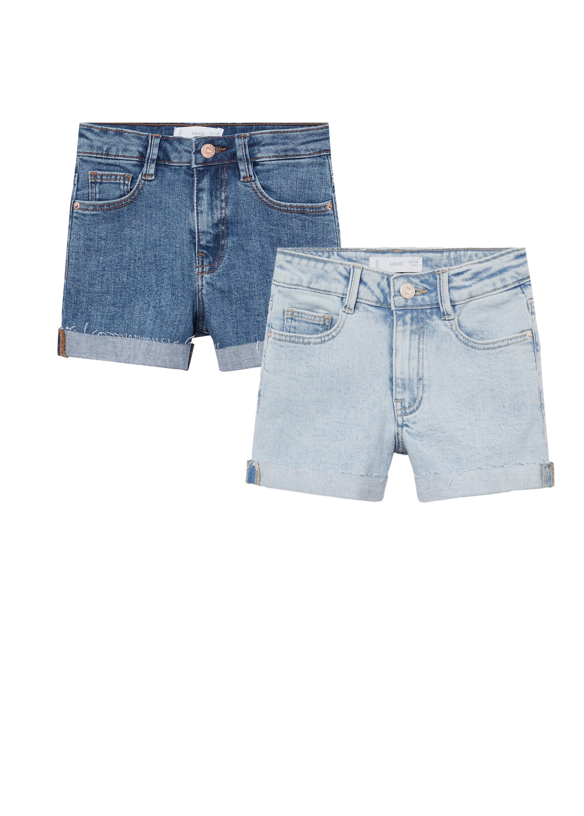 2er-Pack Jeansshorts mit Umschlag - Artikel ohne Model