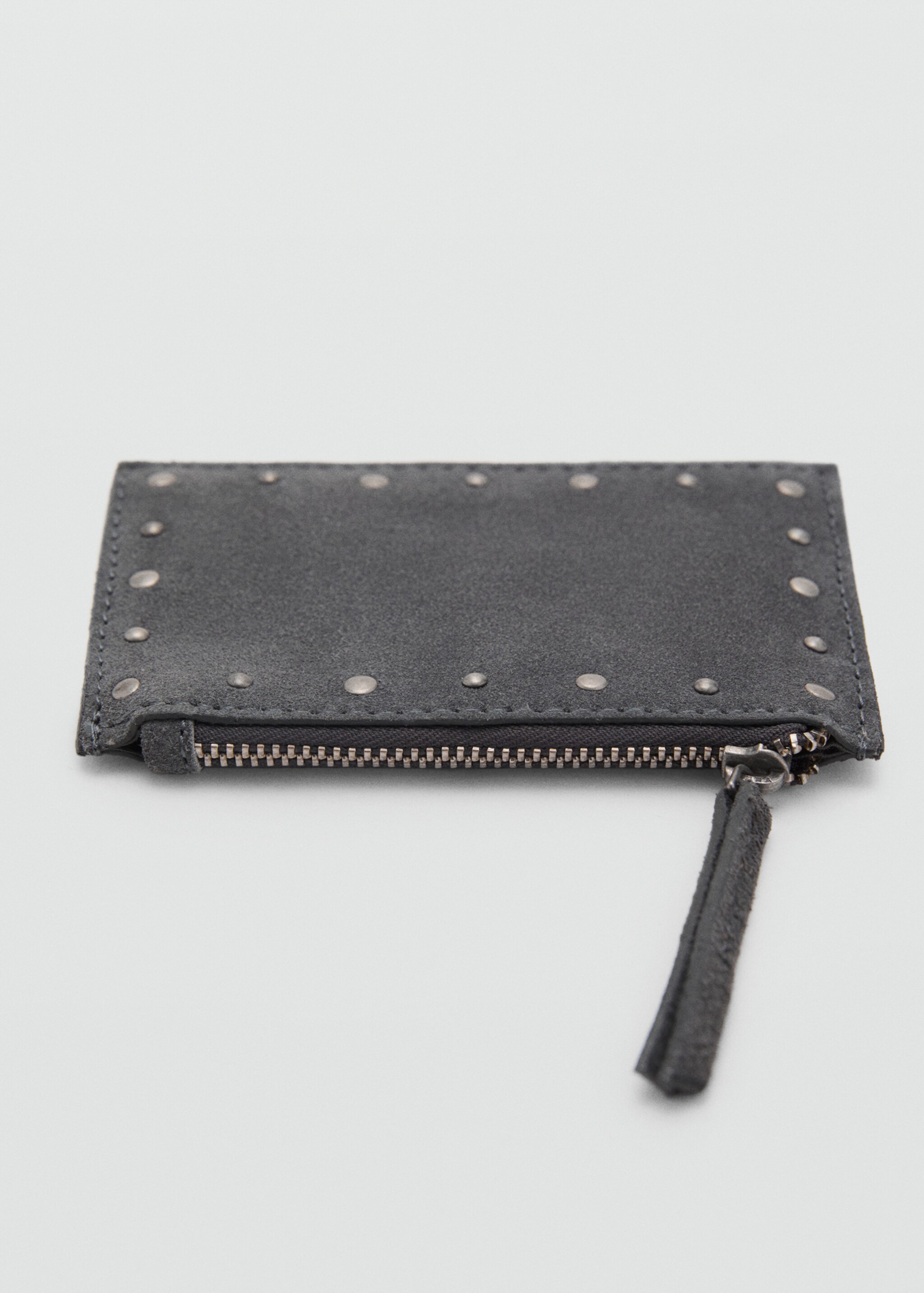 Porte-monnaie cuir clouté - Détail de l'article 1, Gris anthracite. Ref: 87028275-00.