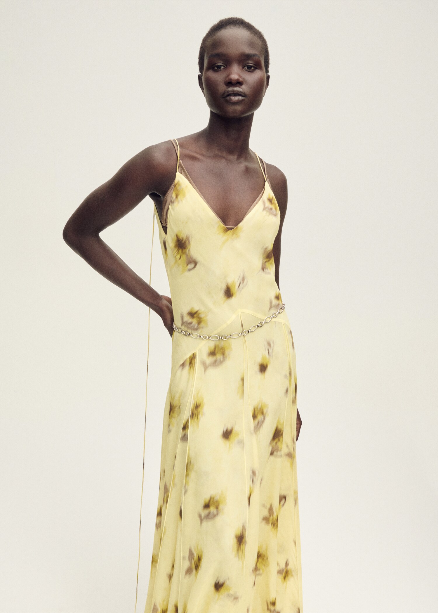 Long floral-print dress - Medium plane