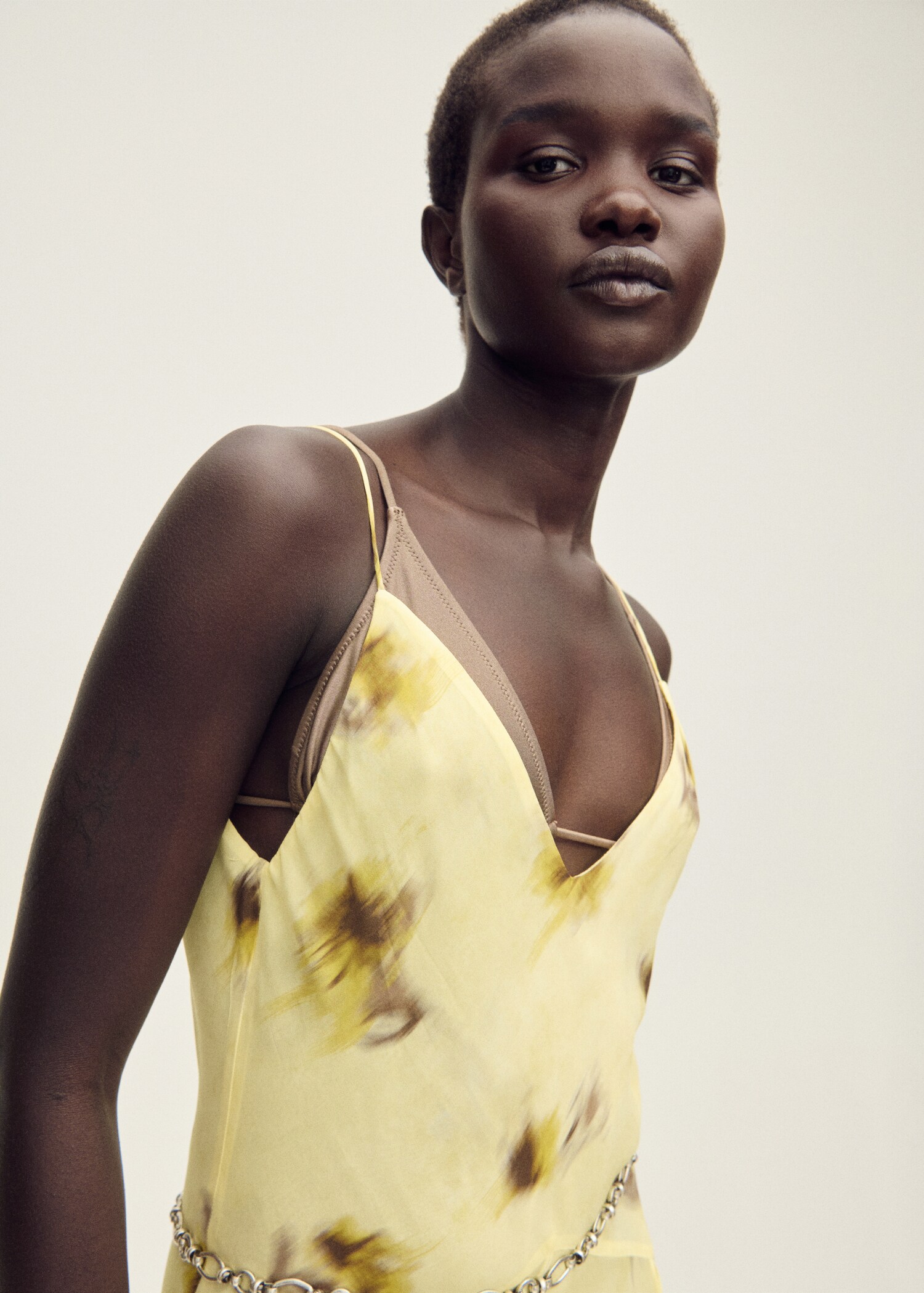 Long floral-print dress - Details of the article 1