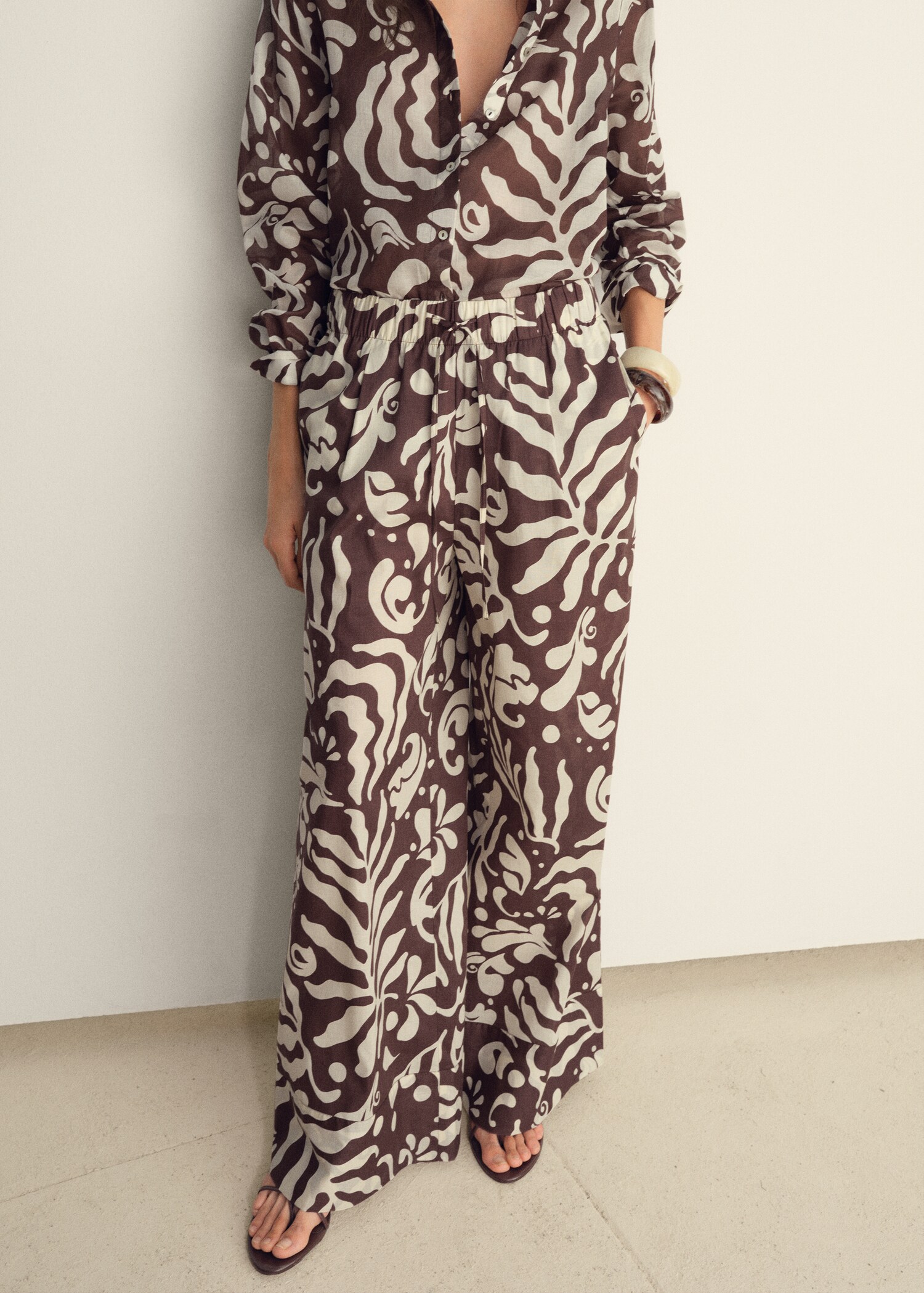 Bedruckte Baumwollhose - Mittlere Ansicht