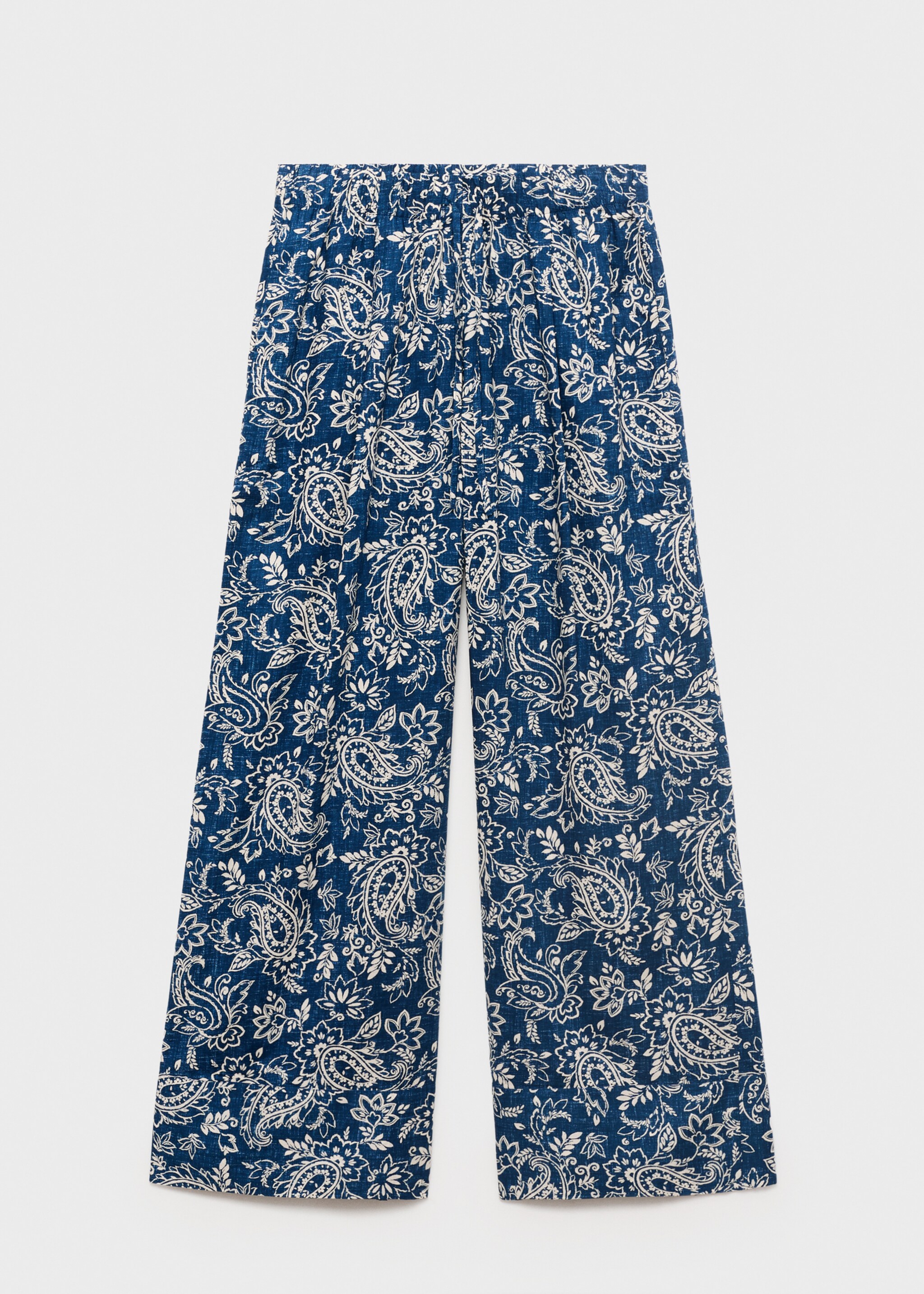 Pantalon imprimé coton - Article sans modèle, Bleu. Ref: 87028645-00.