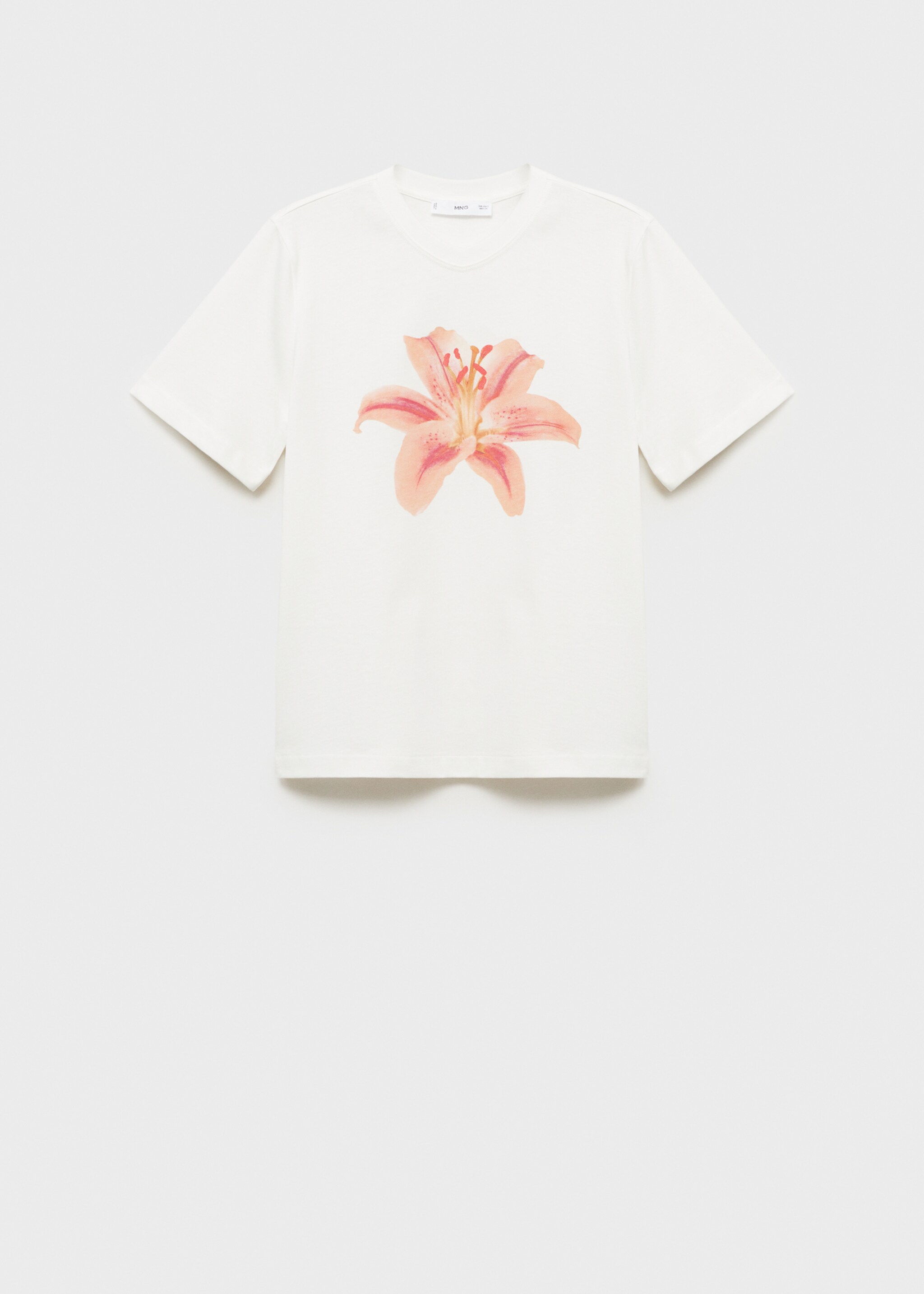 Floral print T-shirt - Article without model, White. Ref: 87028652-00.