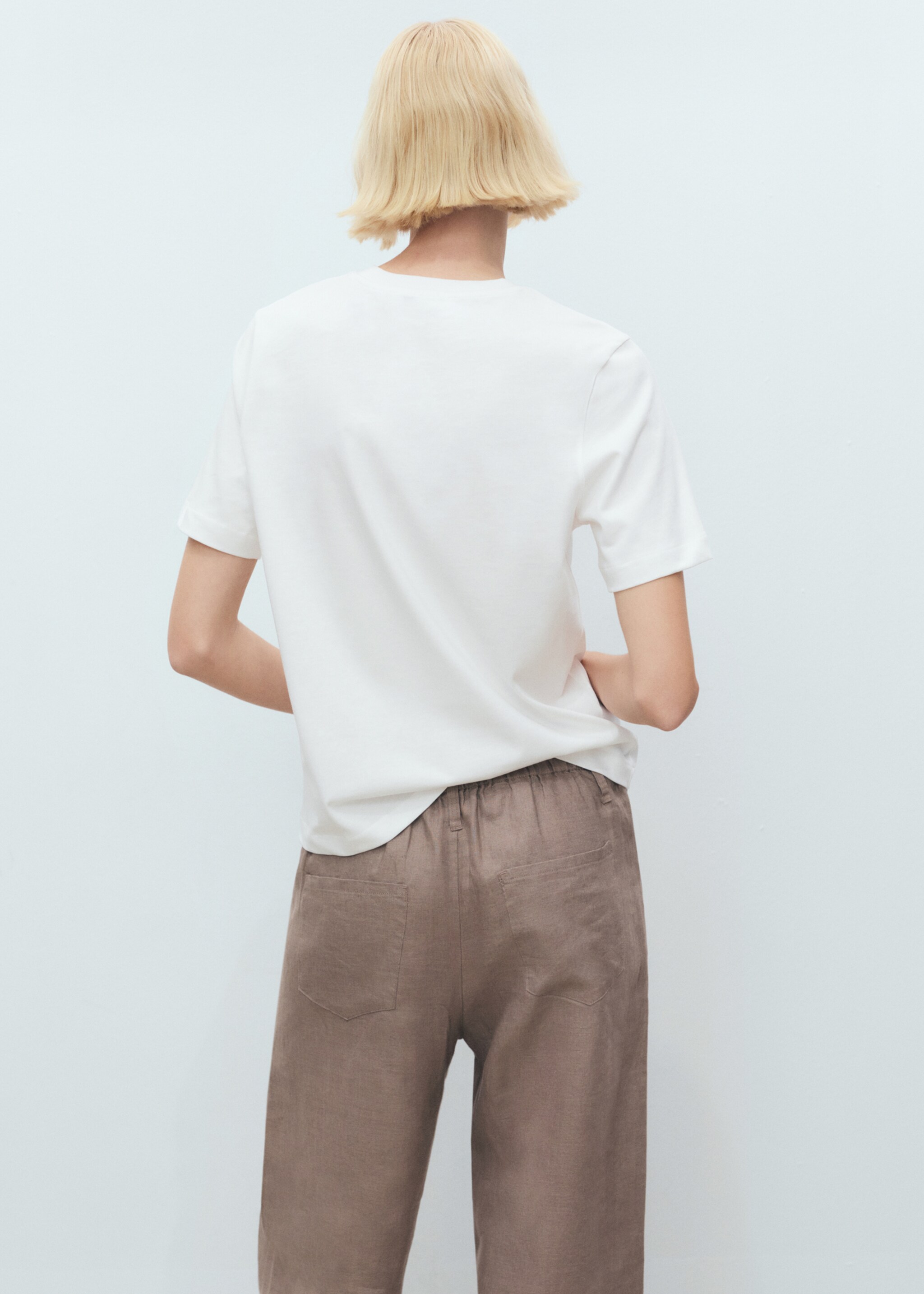 Floral print T-shirt - Reverse of the article, White. Ref: 87028652-00.