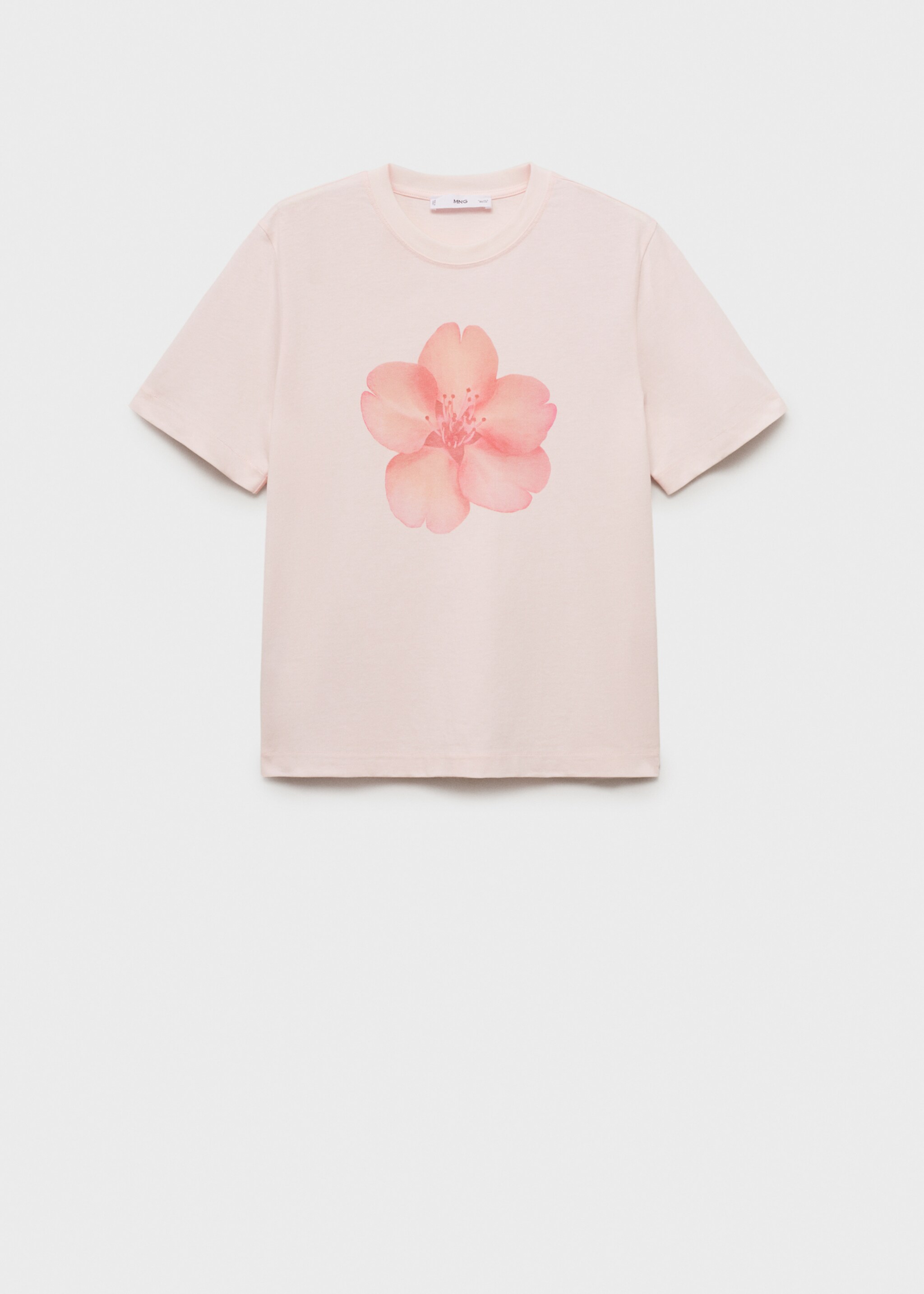Floral print T-shirt - Article without model, Pale Pink. Ref: 87028652-00.
