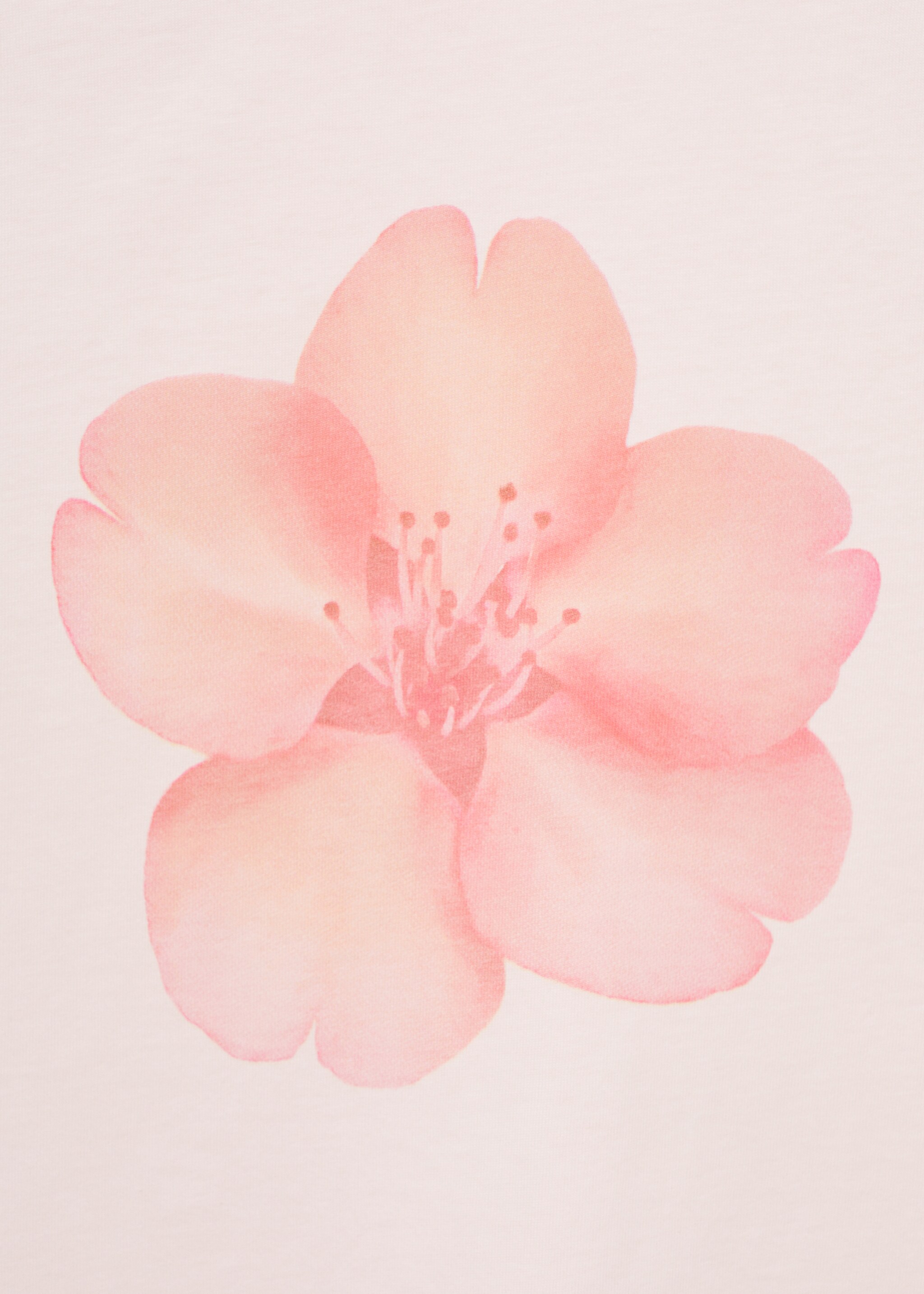 Floral print T-shirt - Details of the article 0, Pale Pink. Ref: 87028652-00.