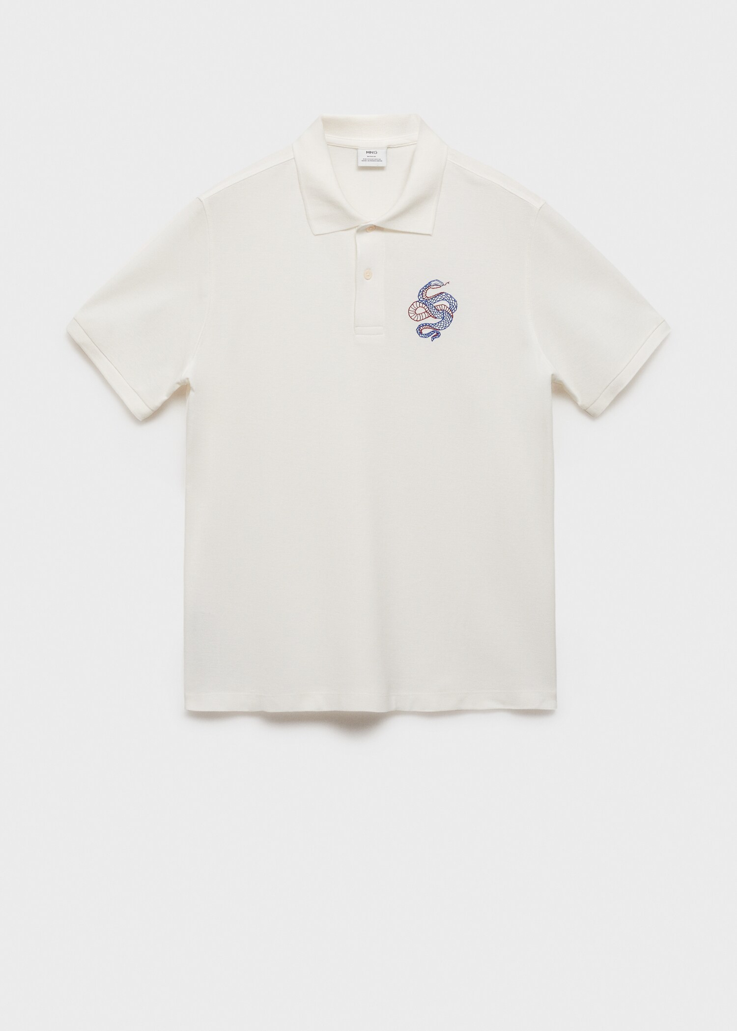 100% cotton polo shirt with embroidered graphic on the chest - Article without model