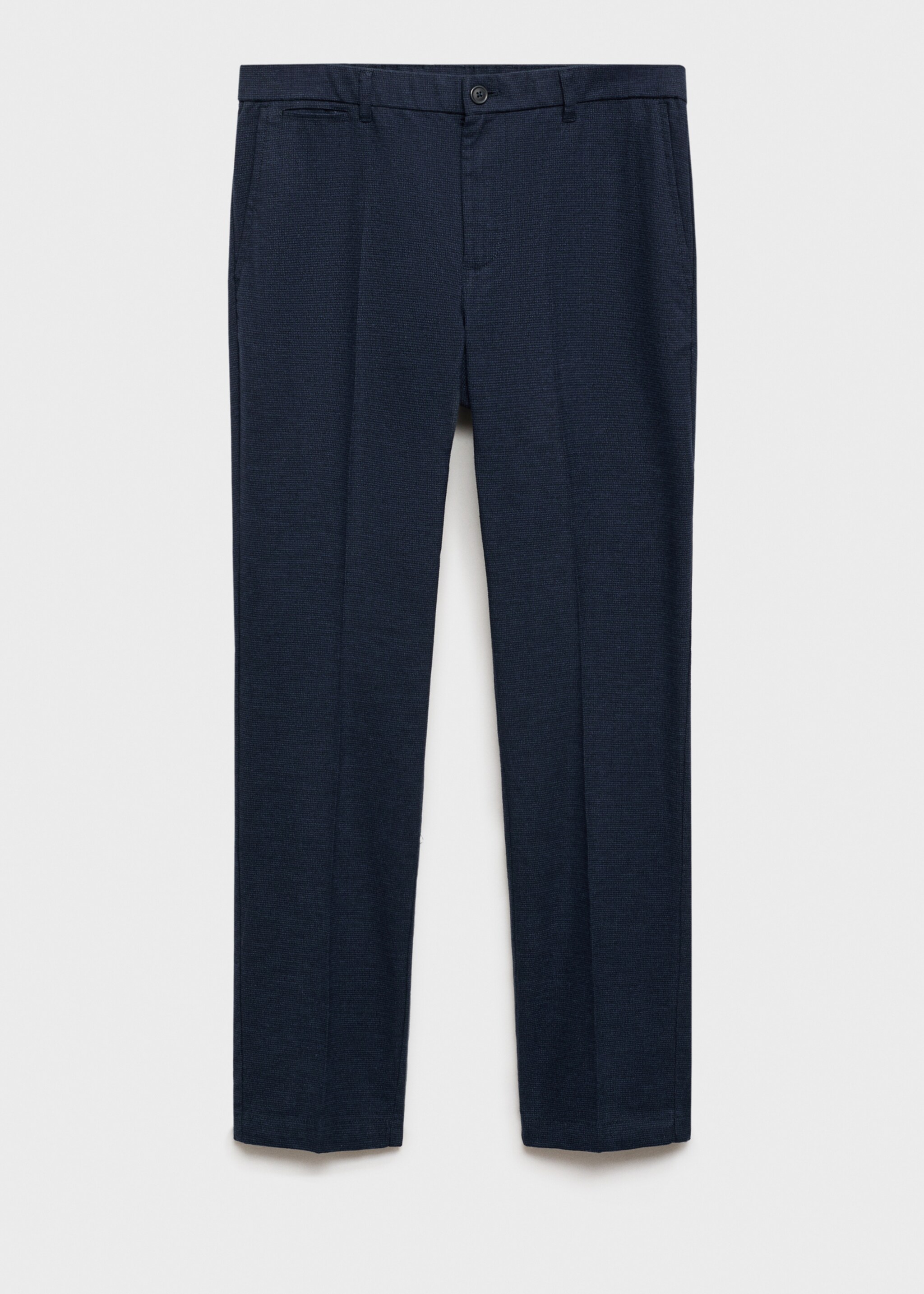 Micro-houndstooth flannel pants - Article without model, Indigo Blue. Ref: 87030254-00.