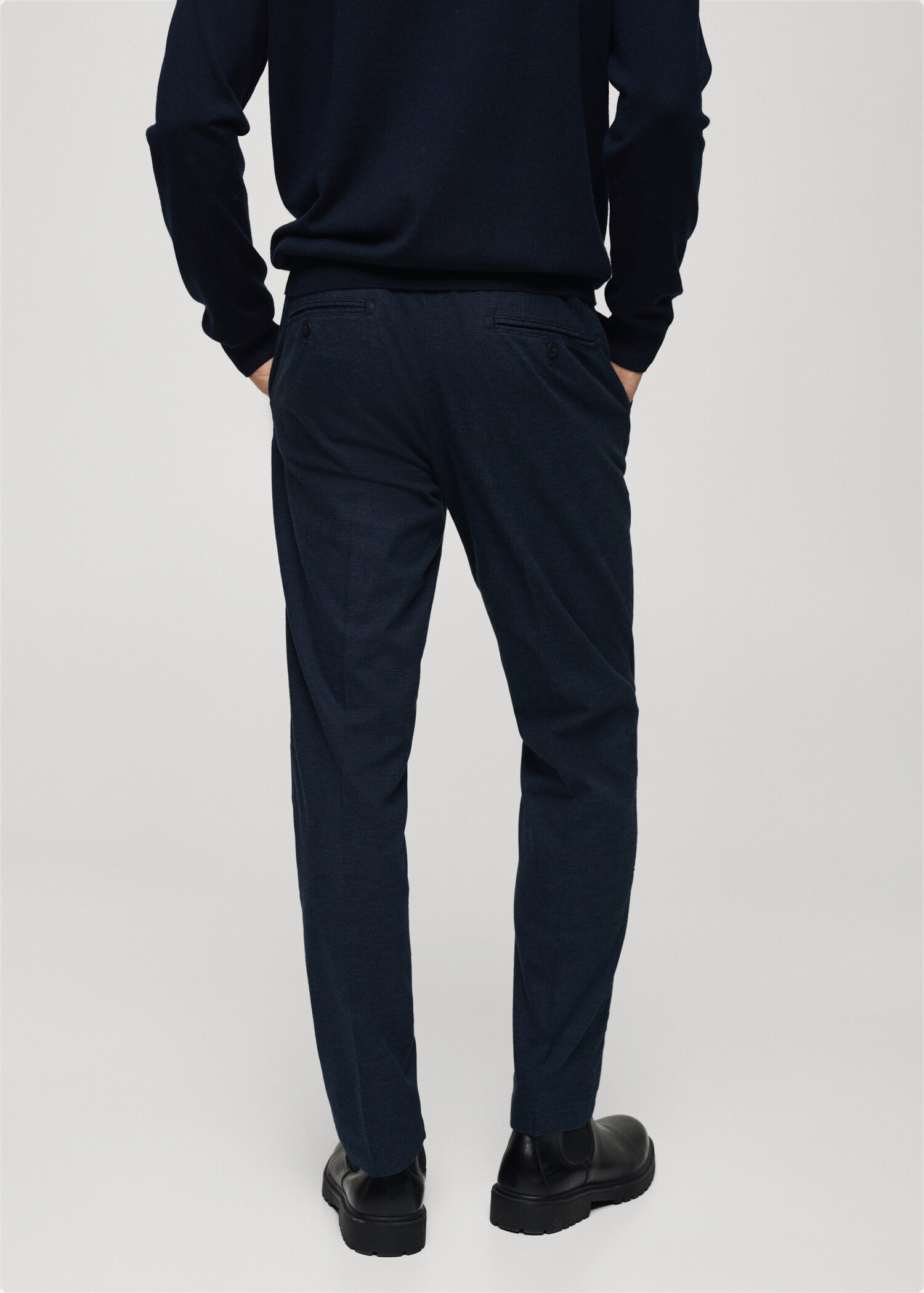 Flanellhose mit Mikro-Fischgrätmuster - Rückseite des Artikels