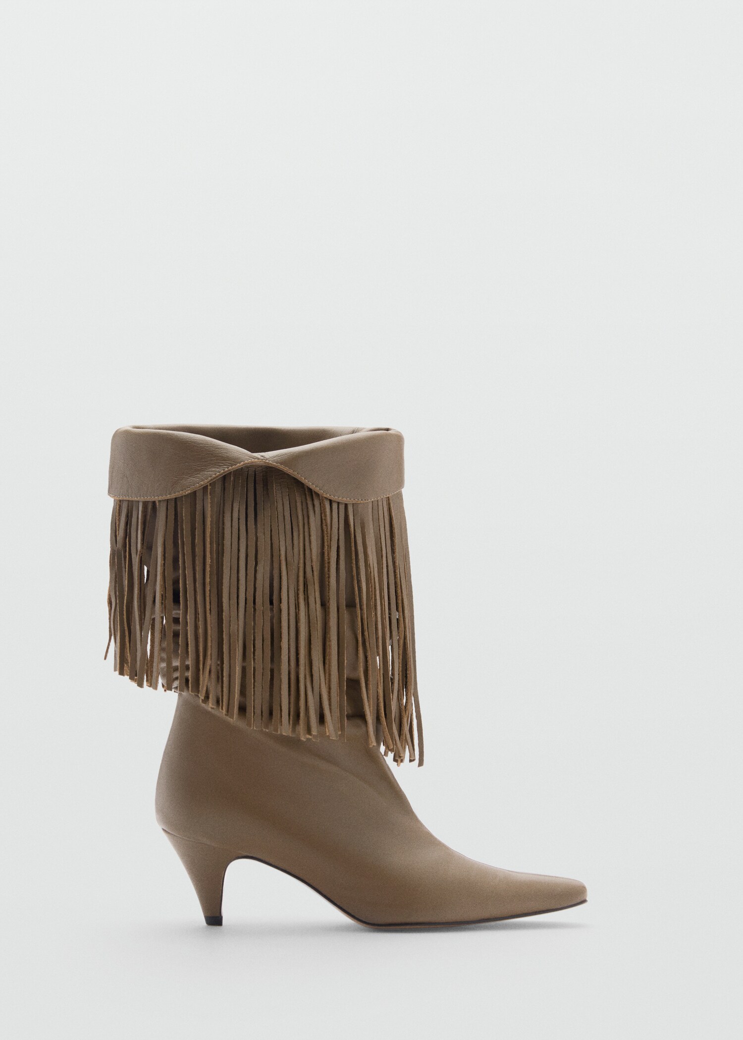 Leather ankle boot with fringe heel - Article without model