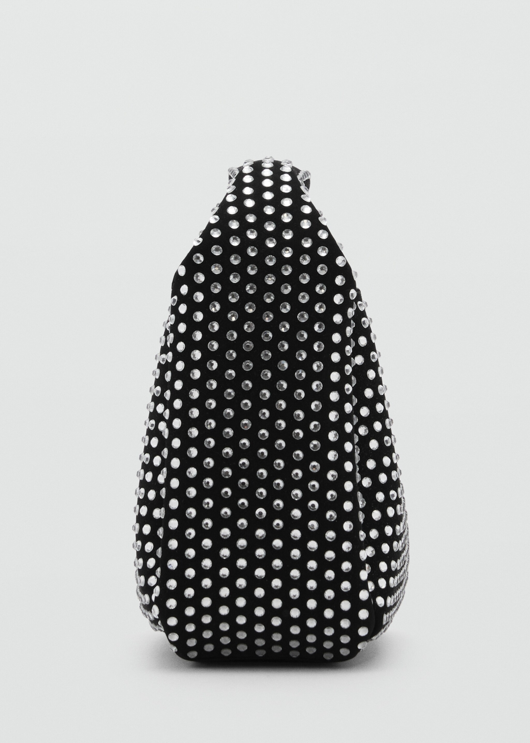 Mini rhinestone chain bag - Details of the article 1, Black. Ref: 87030282-00.