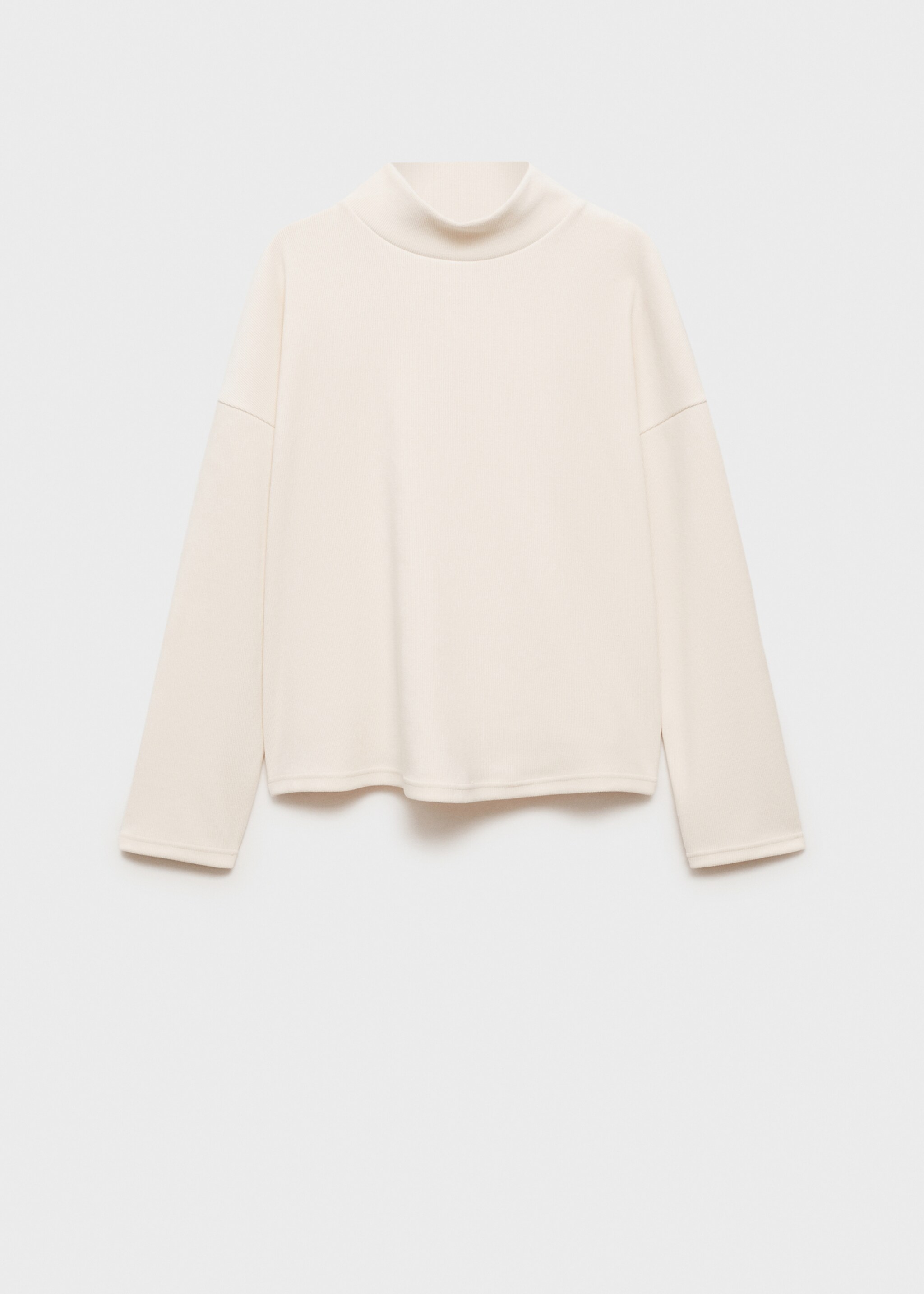 Corduroy sweatshirt with perkins neck - Article without model, Ecru. Ref: 87030351-00.