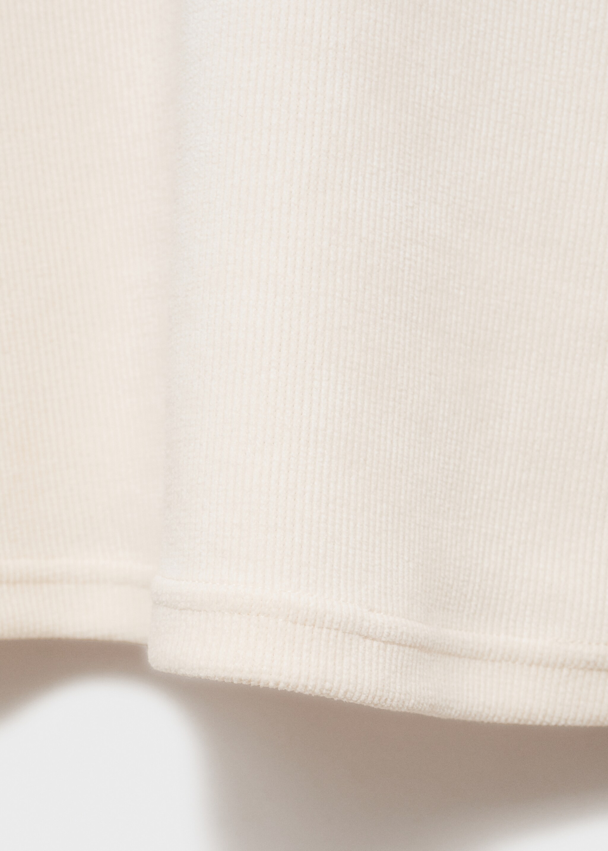 Corduroy sweatshirt with perkins neck - Details of the article 0, Ecru. Ref: 87030351-00.