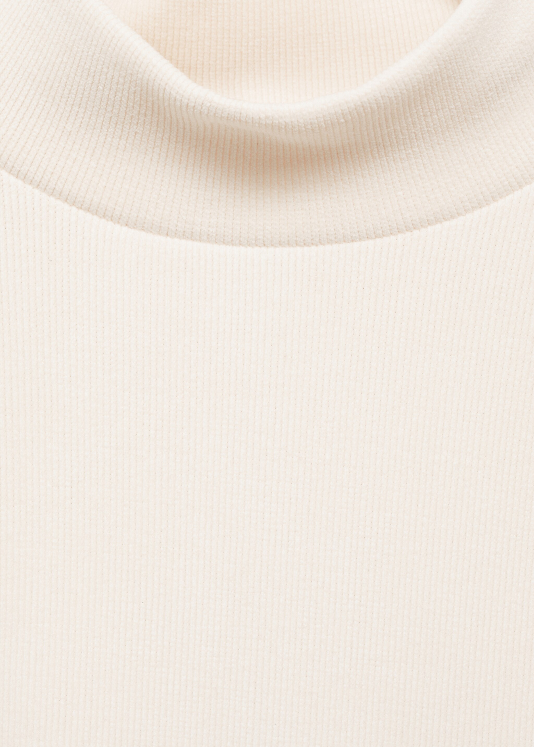 Corduroy sweatshirt with perkins neck - Details of the article 8, Ecru. Ref: 87030351-00.