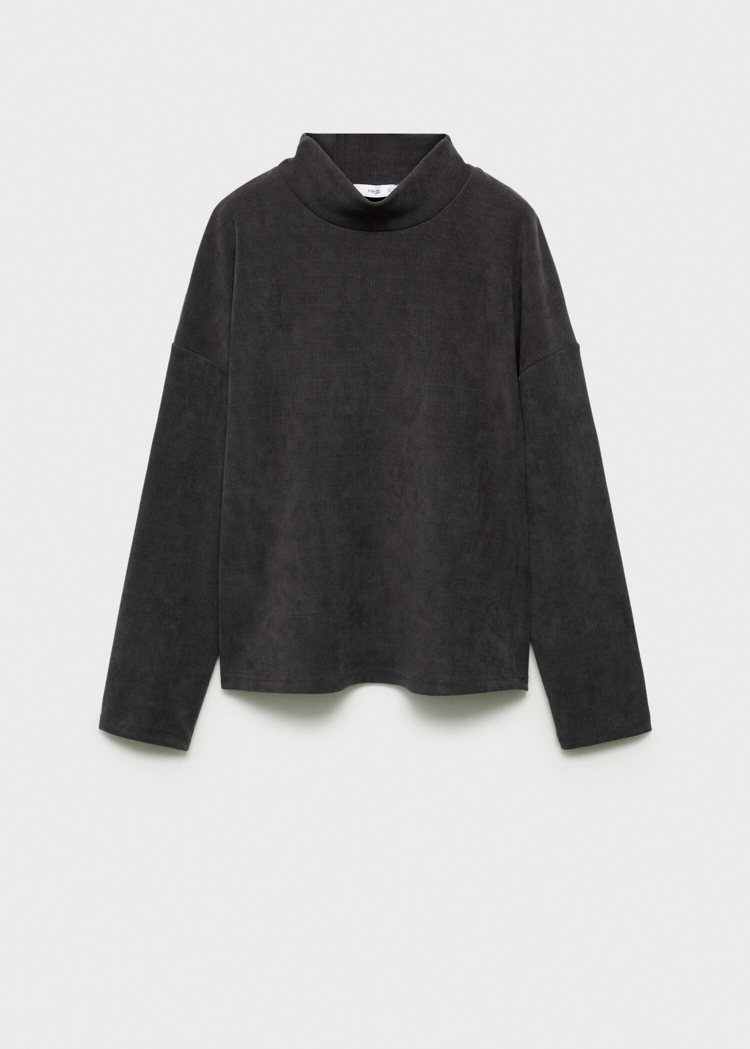 Corduroy sweatshirt with perkins neck - Article without model
