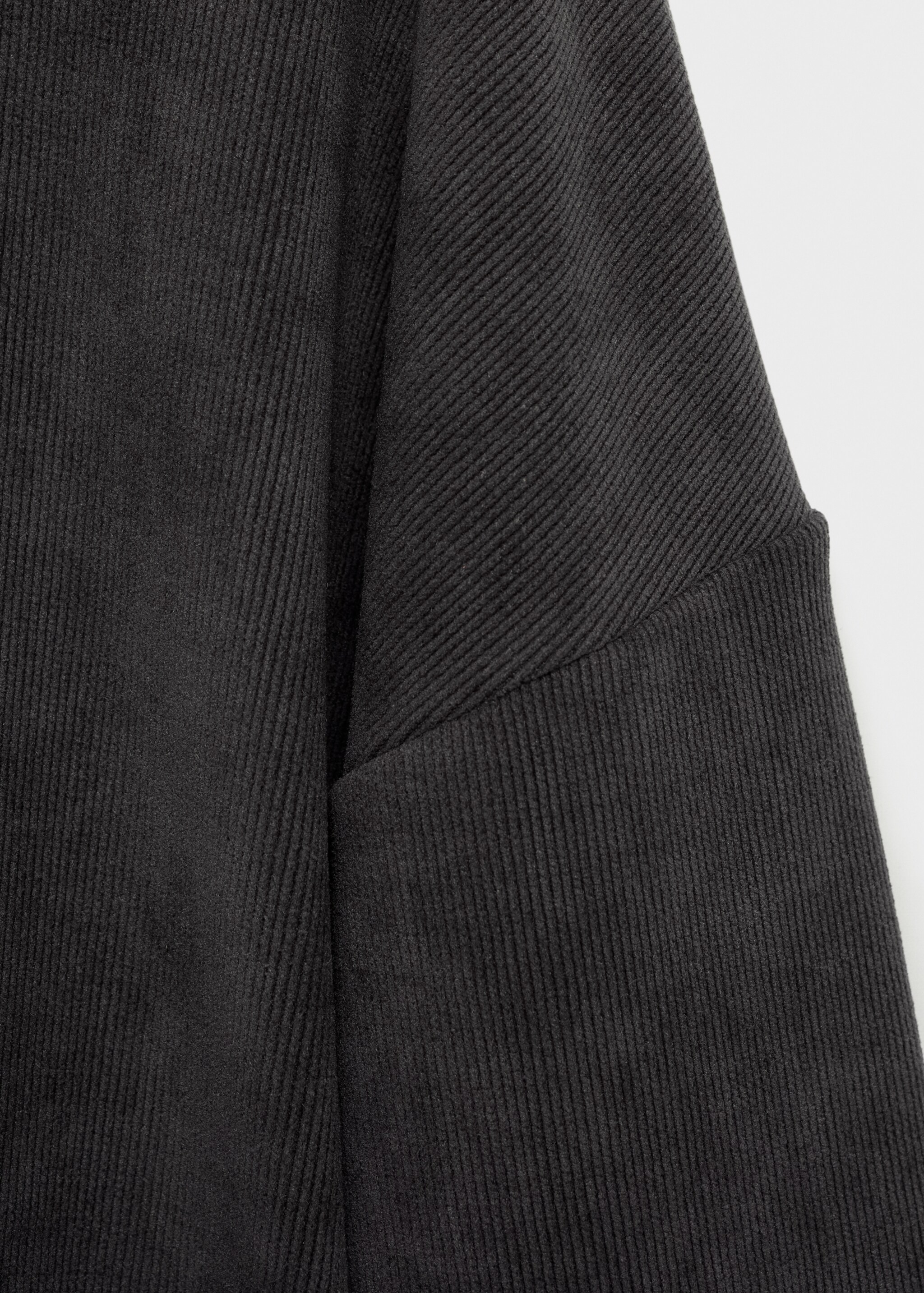 Corduroy sweatshirt with perkins neck - Details of the article 0, Dark Heather Grey. Ref: 87030351-00.