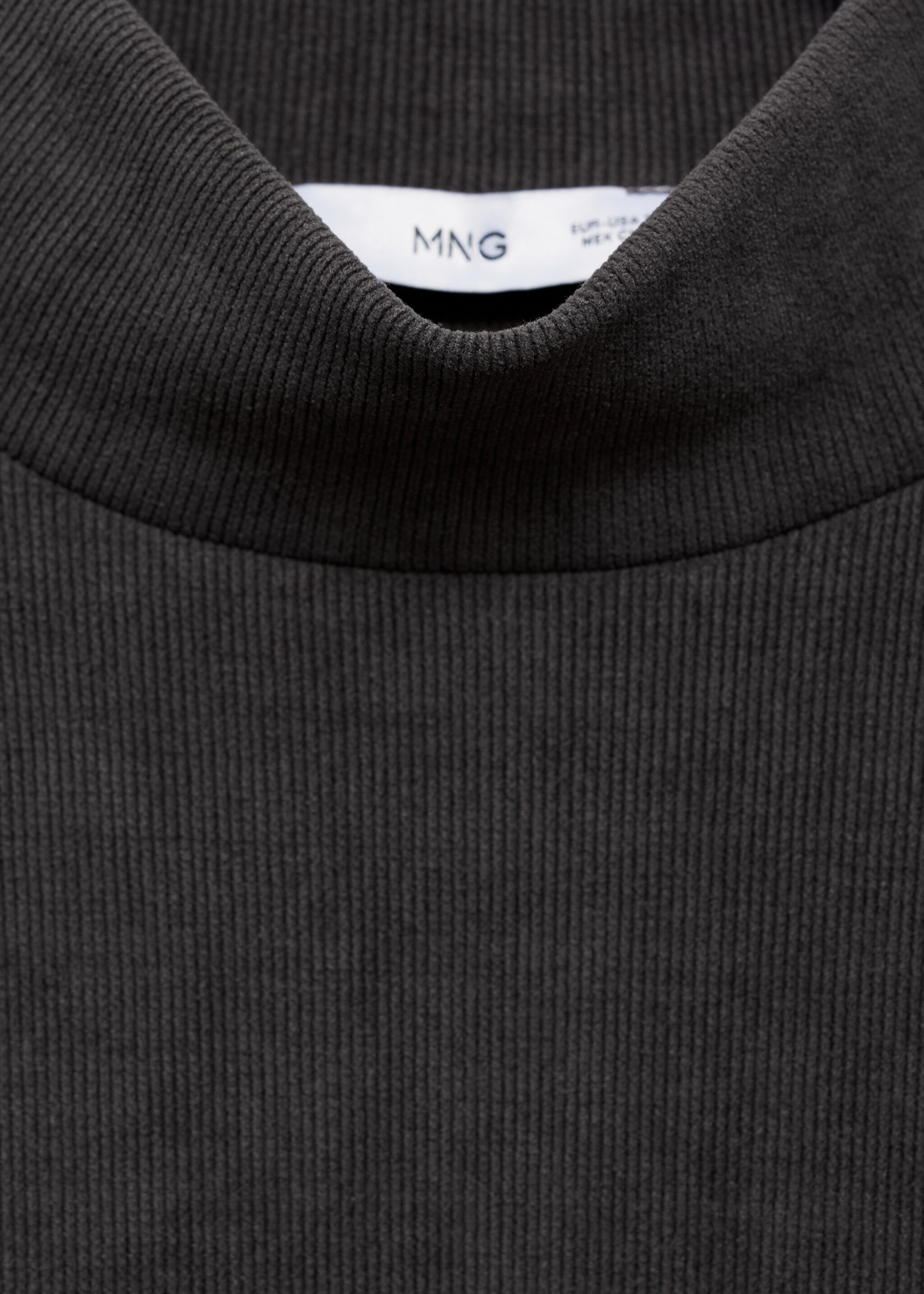 Corduroy sweatshirt with perkins neck - Details of the article 8, Dark Heather Grey. Ref: 87030351-00.