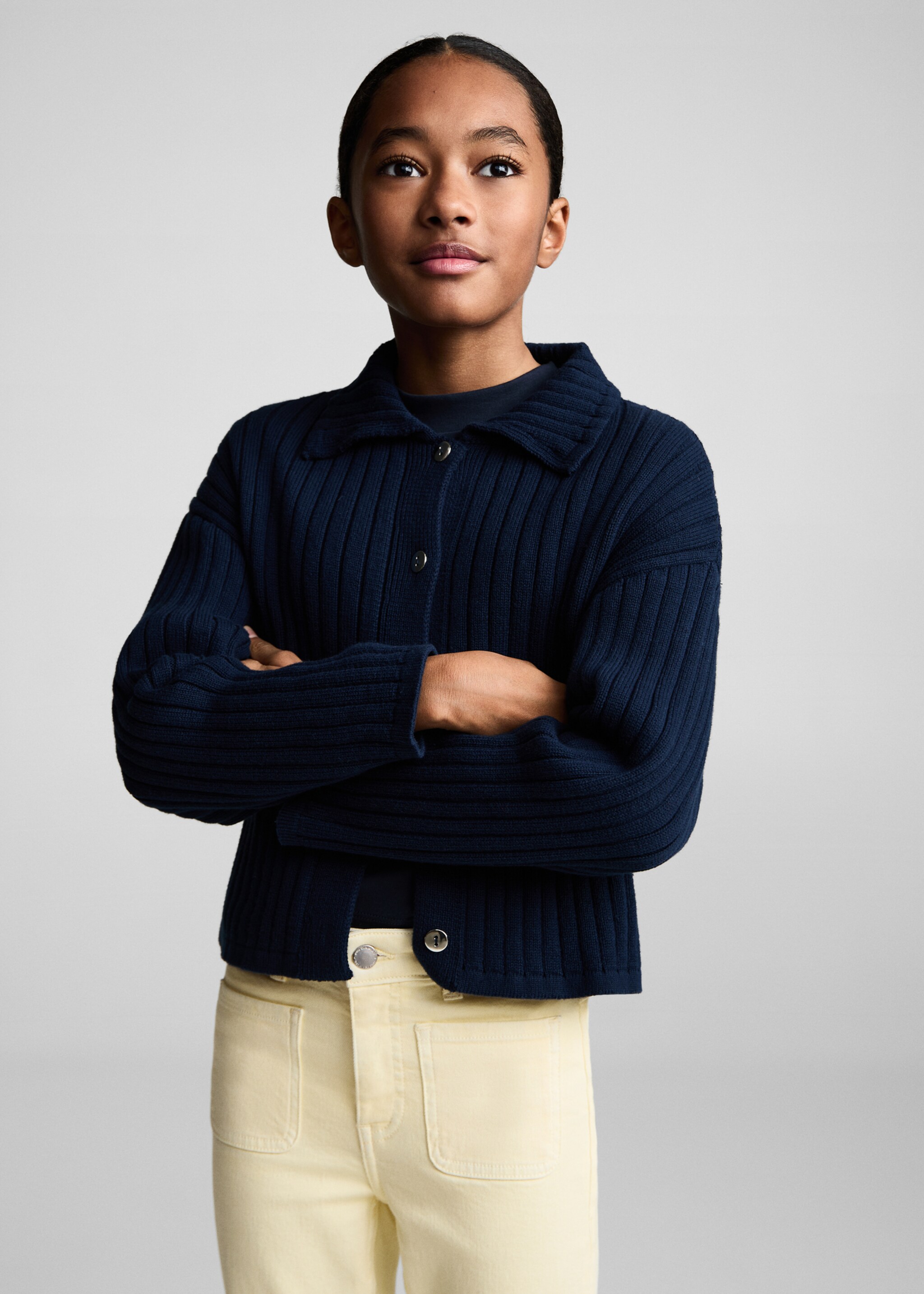 Flared jeans met zakken - Middenvlak, Pastelgeel. Ref: 87030424-00.