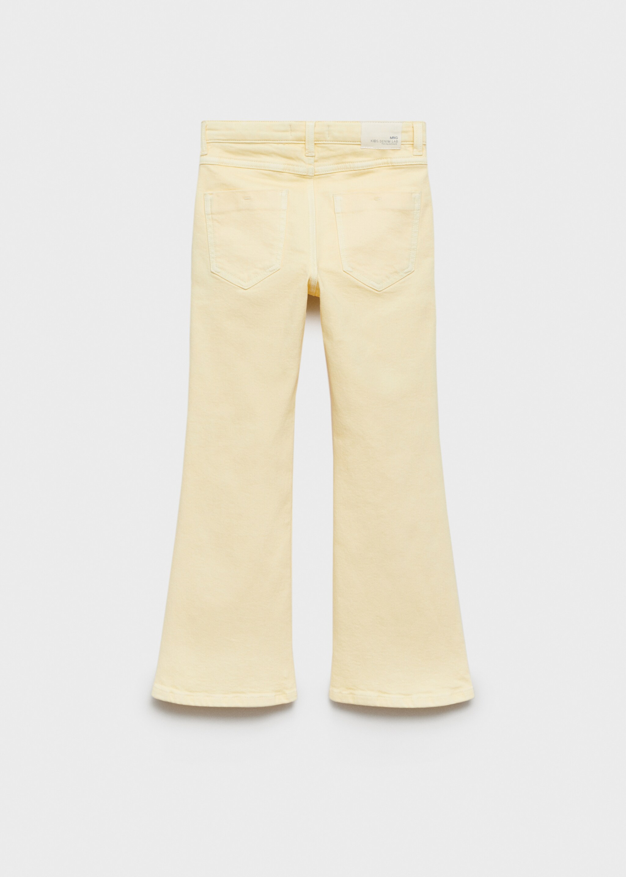 Flared jeans met zakken - Achterkant van het artikel, Pastelgeel. Ref: 87030424-00.