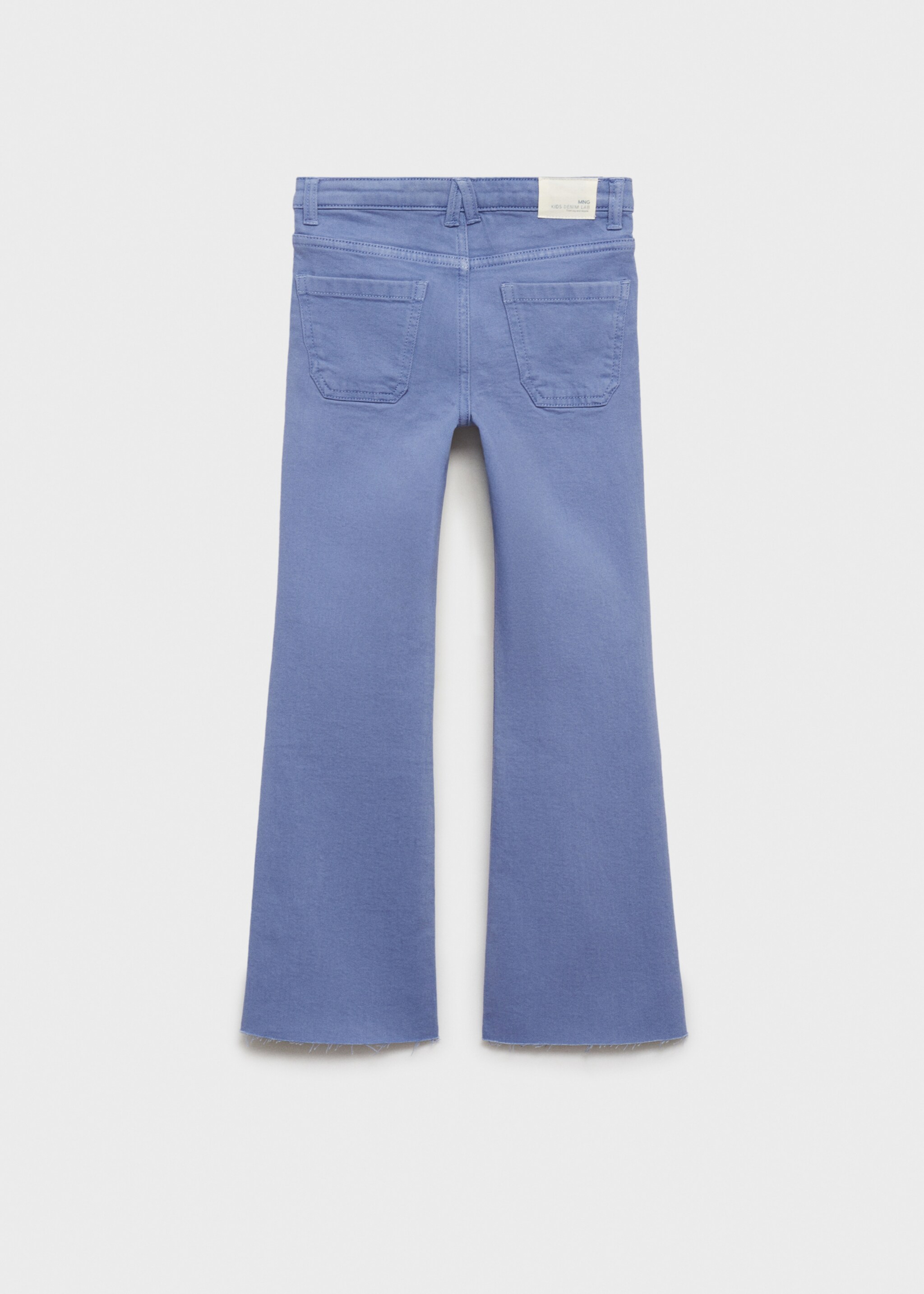 Utsvängda jeans med fransad fåll - Artikelns baksida, Bläckblå. Ref: 87030425-00.