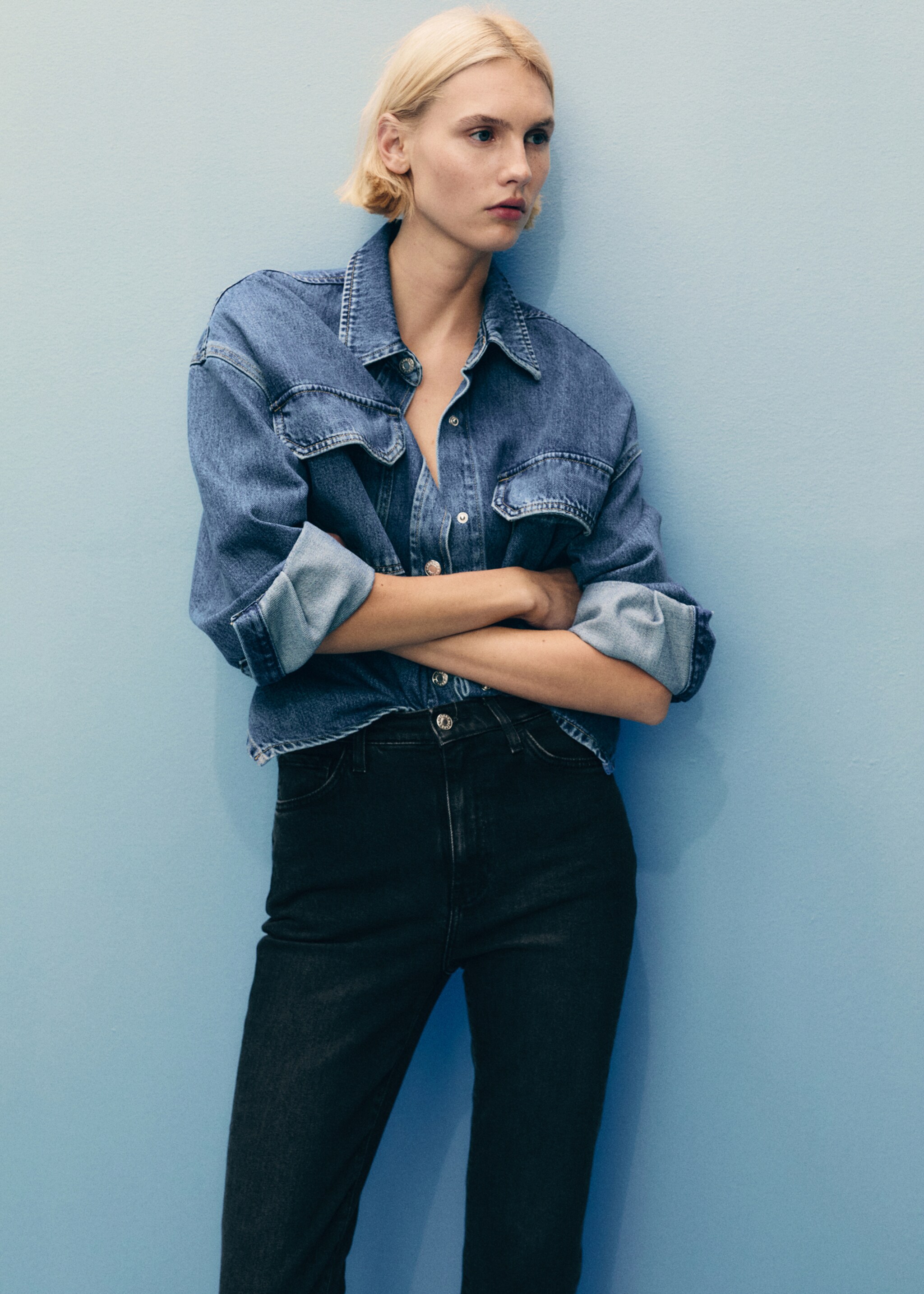 Jean Claudia slim crop - Détail de l'article 1, Black denim. Ref: 87030426-00.