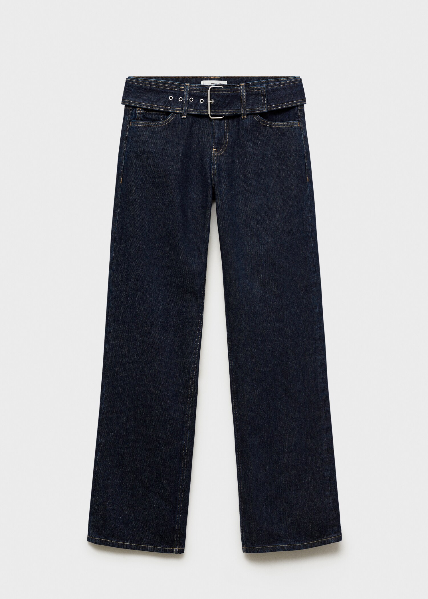 Low-rise straight jeans with belt - Article without model