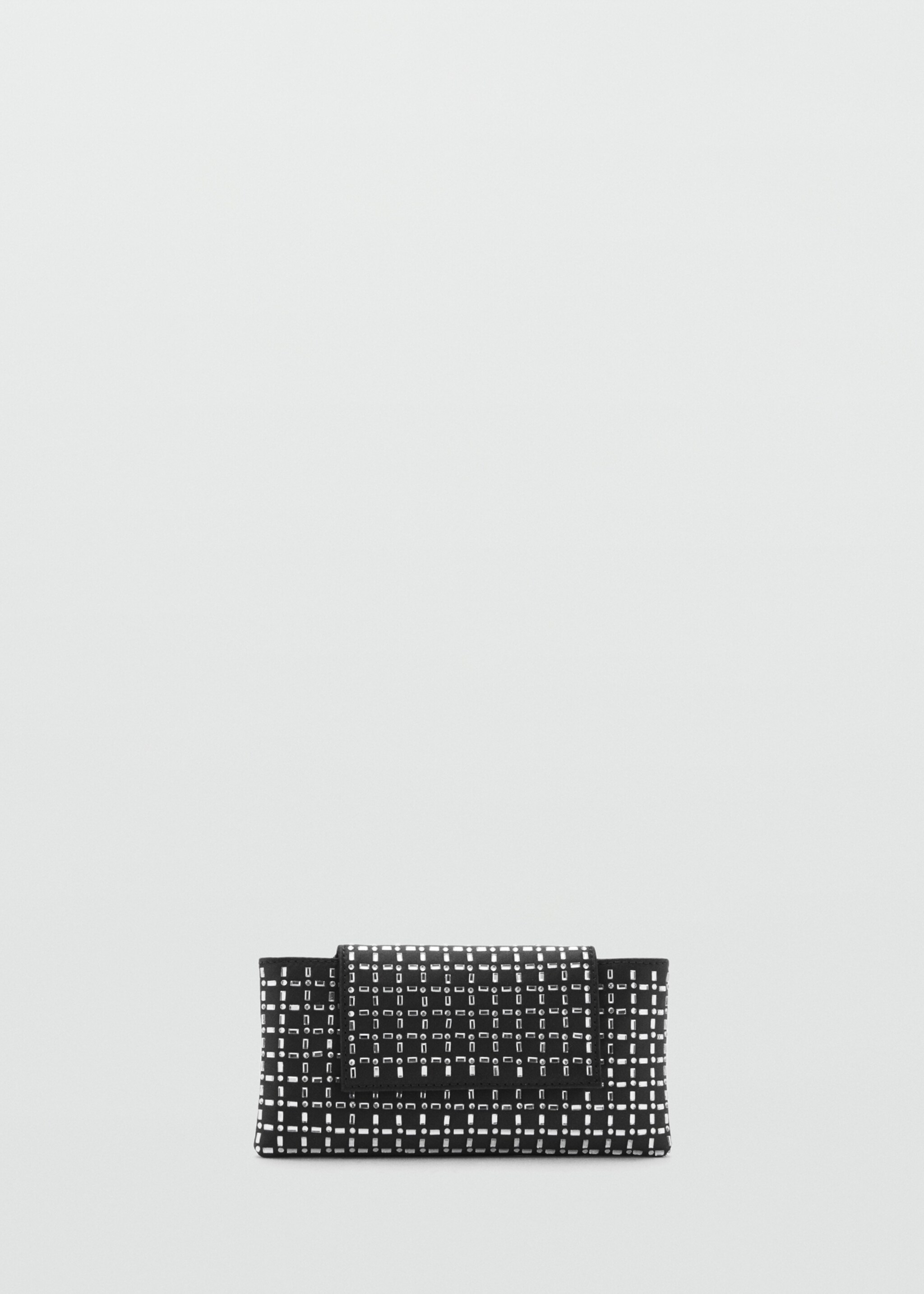 Schultertasche mit Kristallsteinen - Artikel ohne Model, Schwarz. Ref: 87030429-00.