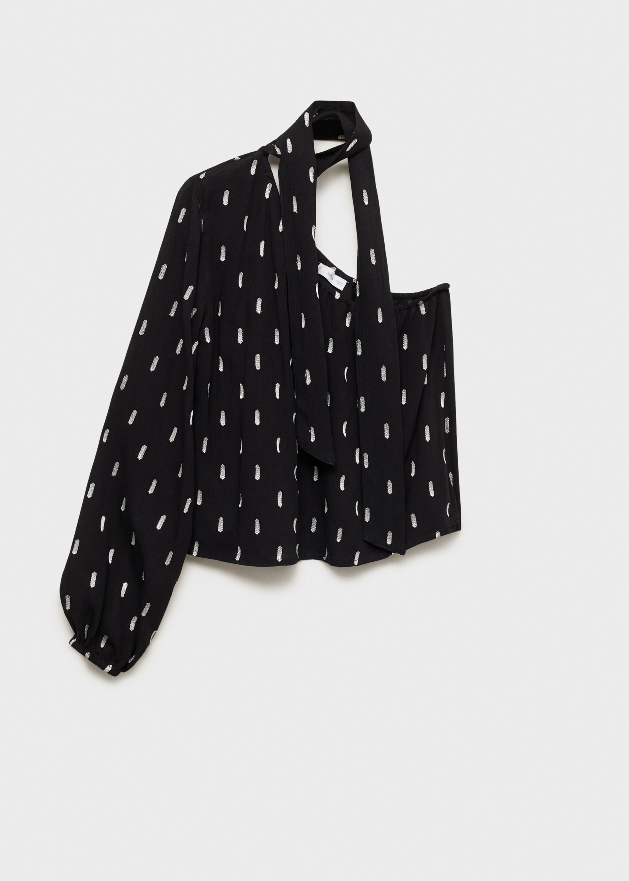 Brusa asimètrica estampada - Article sense model, Negre. Ref: 87030430-00.