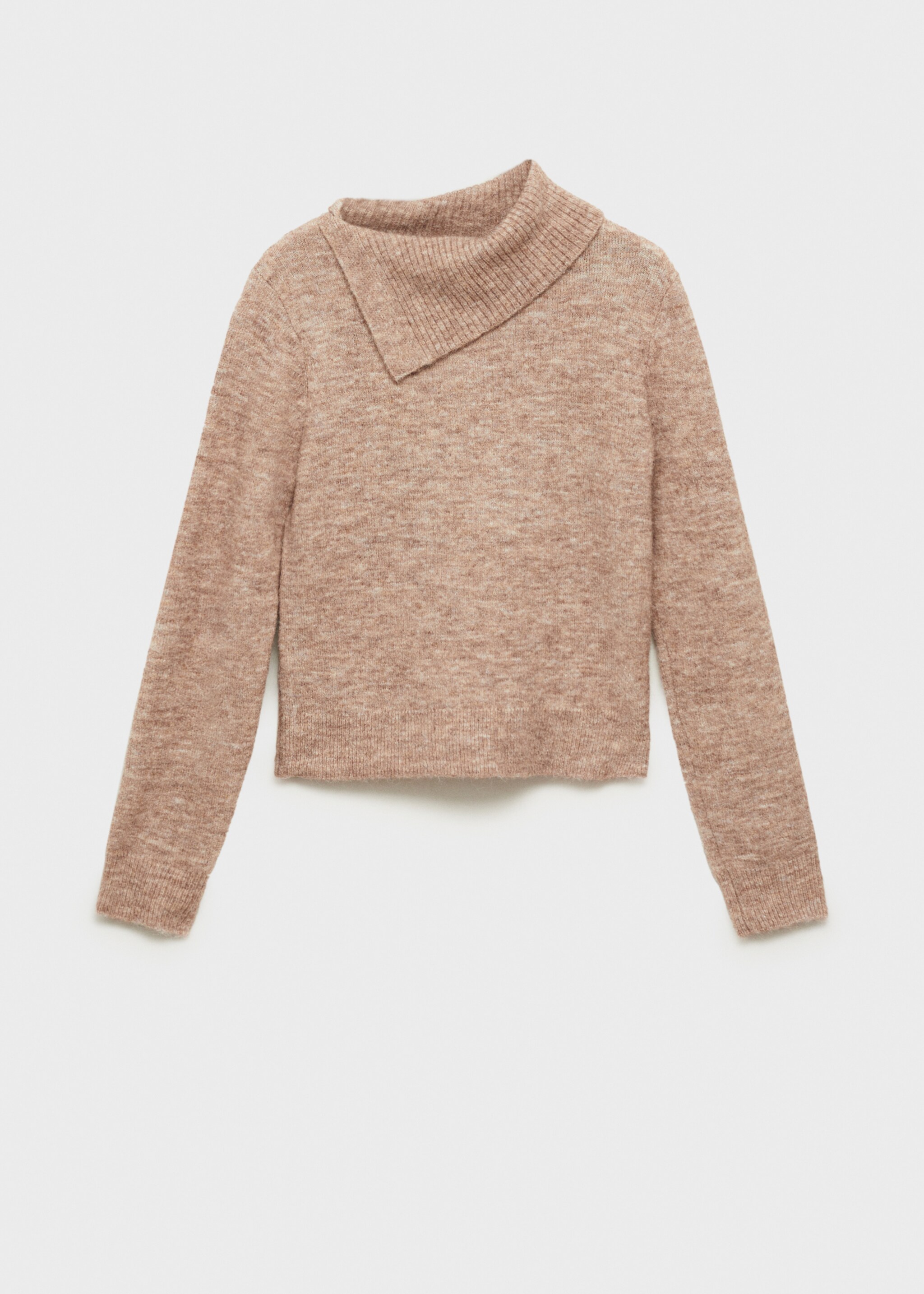 Sweater with wraparound lapel neck - Article without model, Light/Pastel Grey. Ref: 87030434-00.