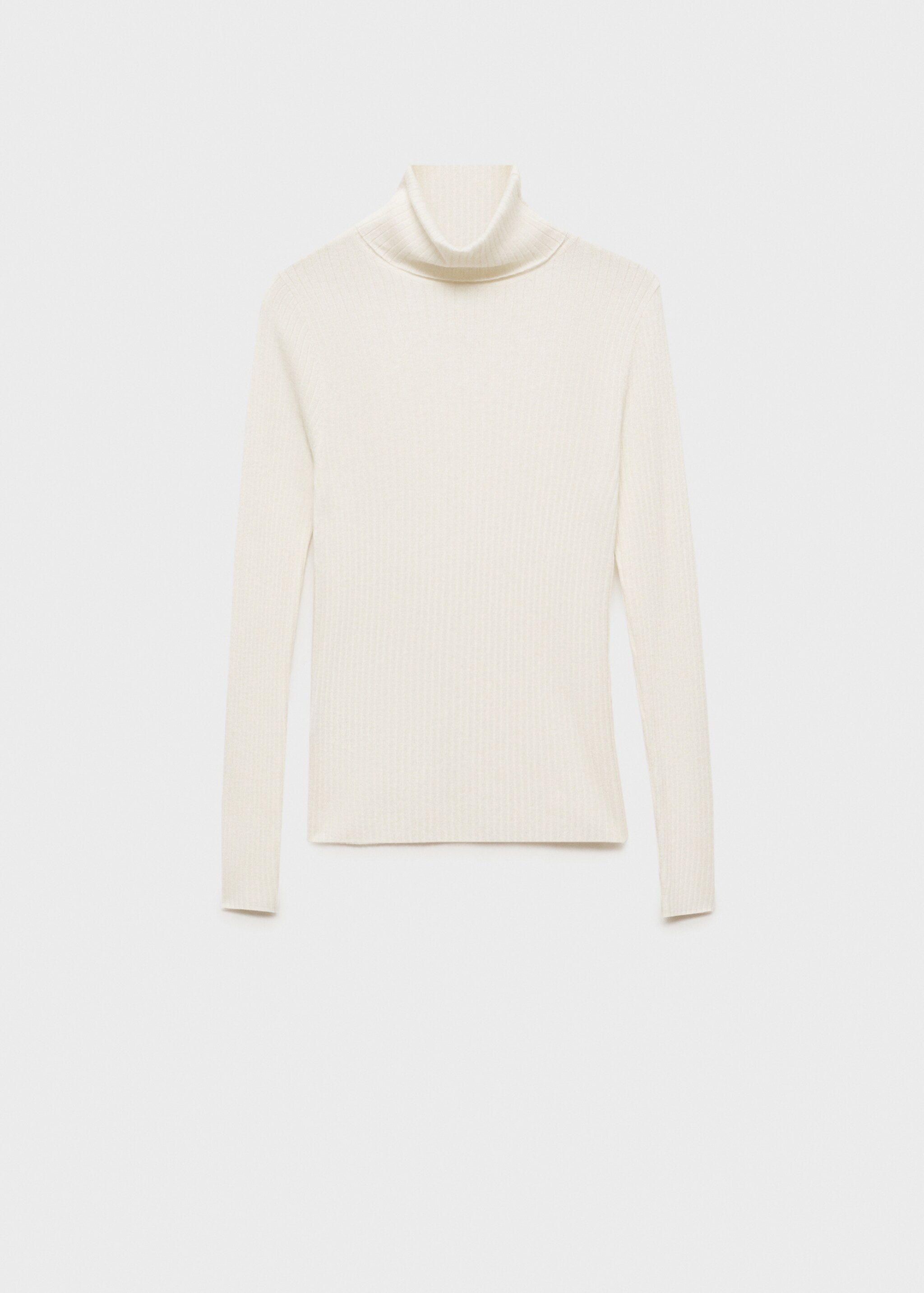 Pull-over laine mélangée col roulé - Article sans modèle, Écru. Ref: 87030441-00.