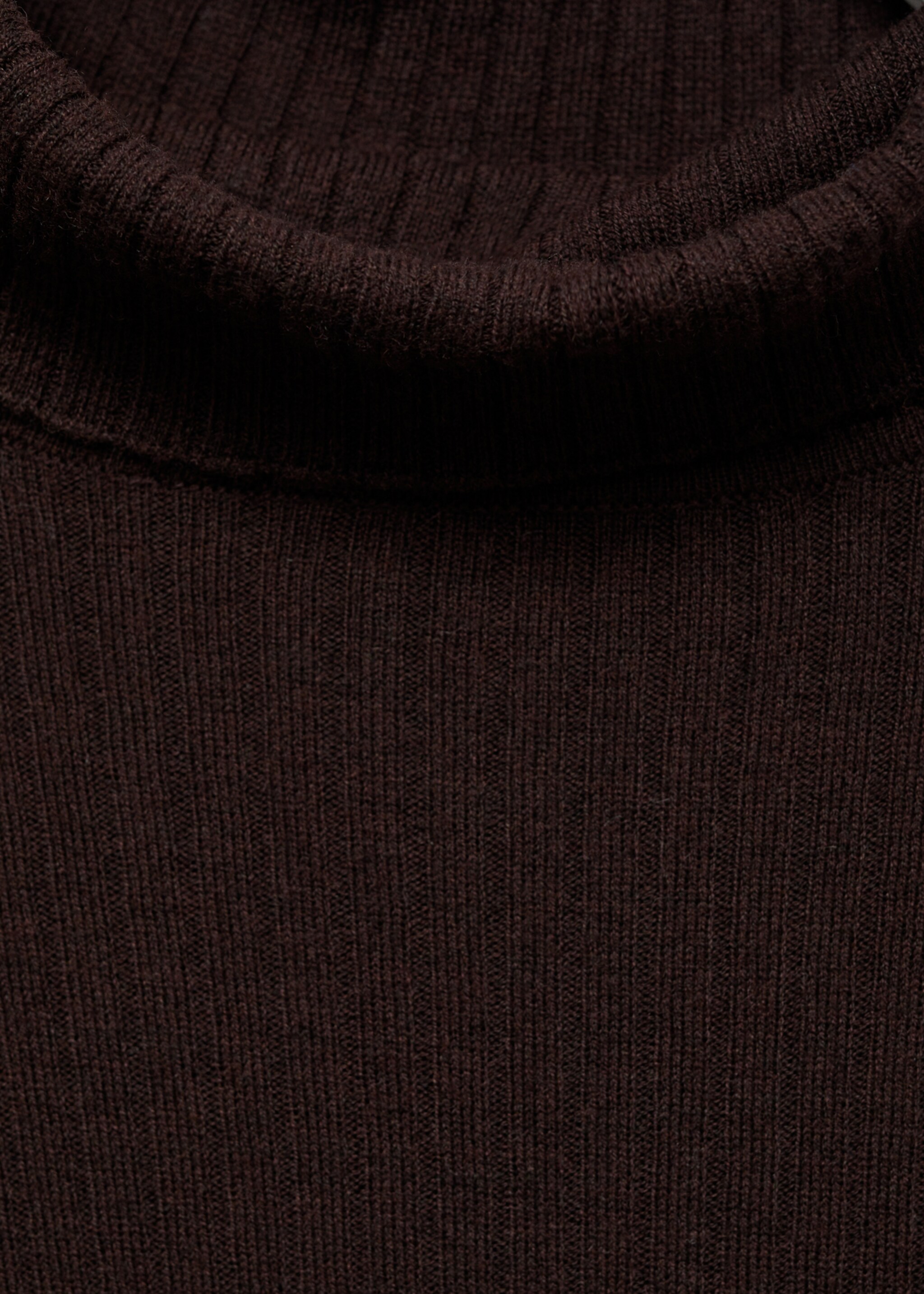 Wool blend turtleneck sweater - Details of the article 0, Chocolate. Ref: 87030441-00.