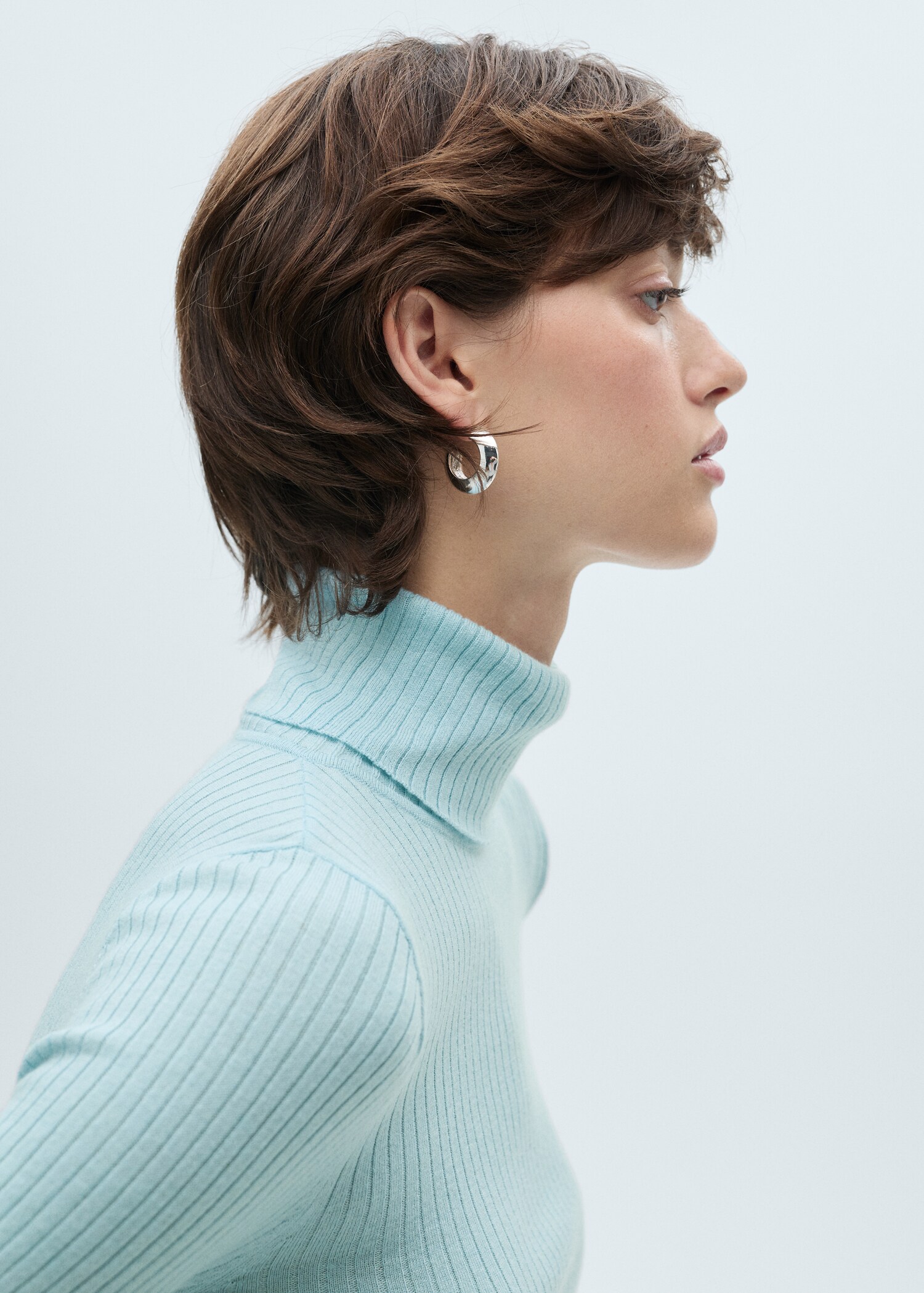 Pull-over laine mélangée col roulé - Détail de l'article 1