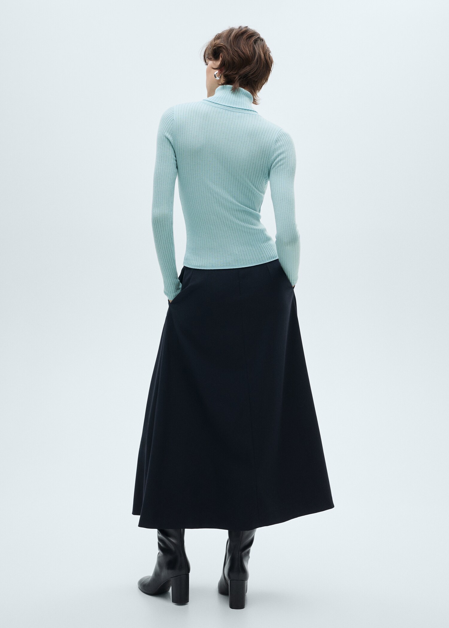 Pull-over laine mélangée col roulé - Verso de l’article