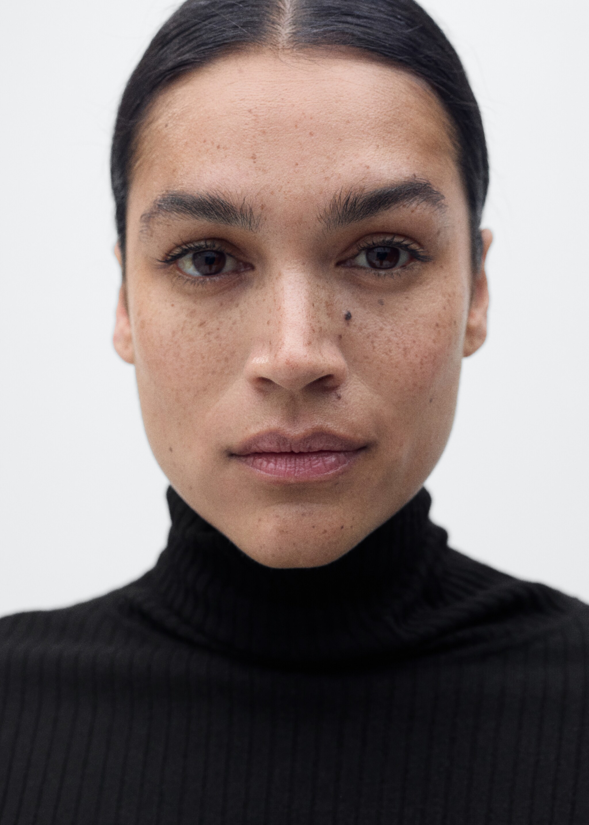 Wool blend turtleneck sweater - Details of the article 4, Black. Ref: 87030441-00.