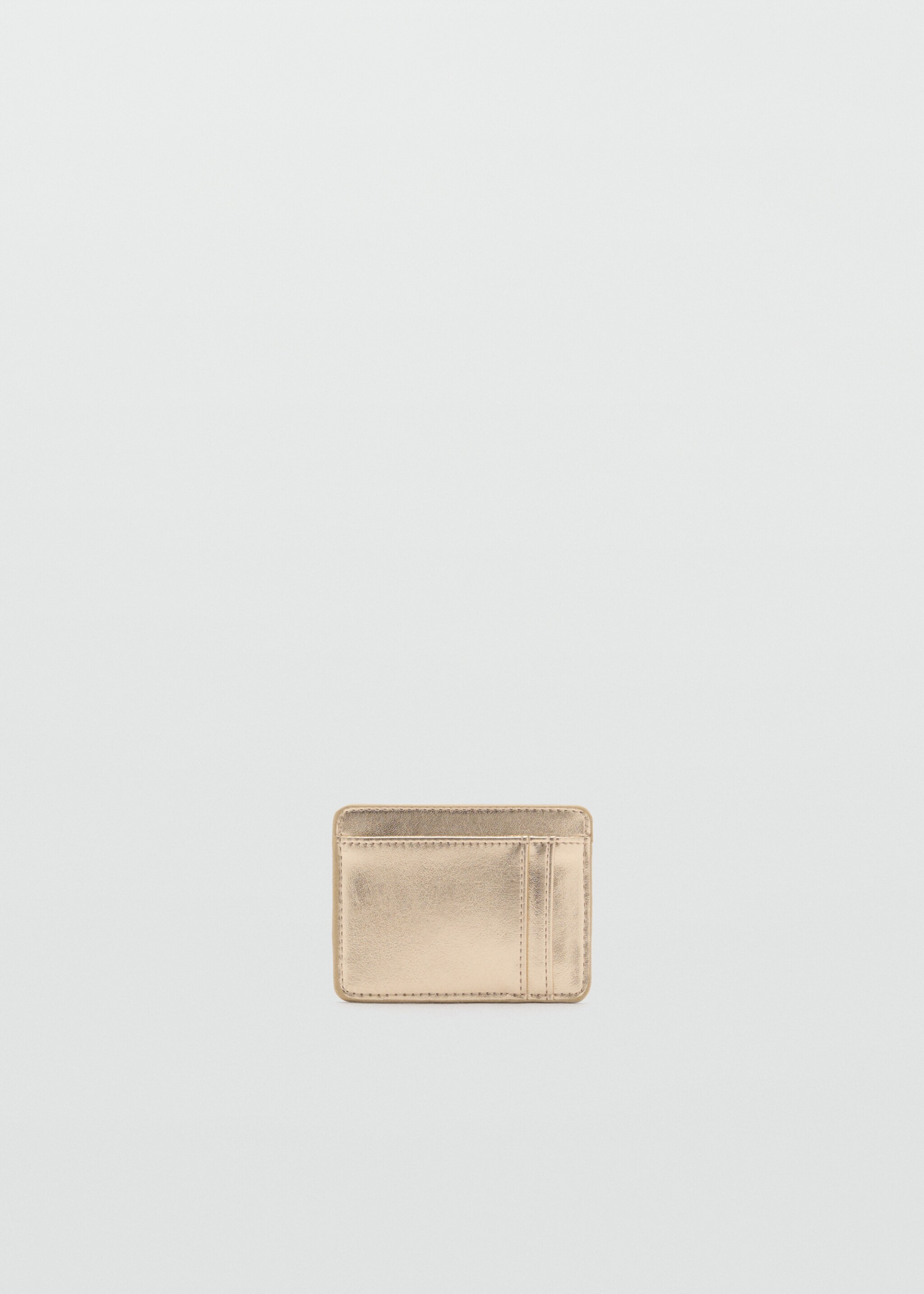 Prošívané pouzdro na karty s logem - Detail zboží 2, Zlatá. Ref: 87030442-00.