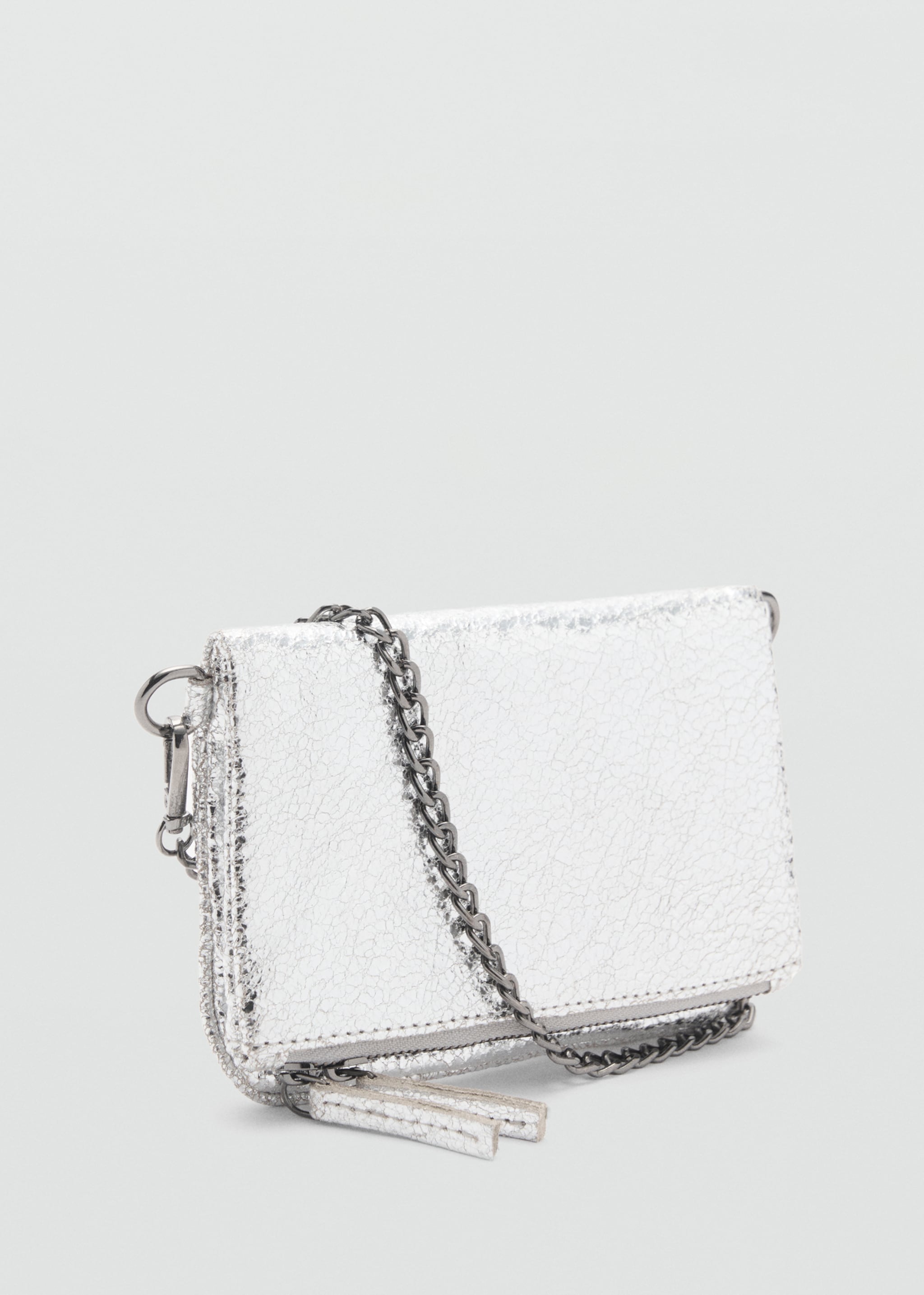 Bolso sobre cadena - Plano medio, Plata. Ref: 87030447-00.