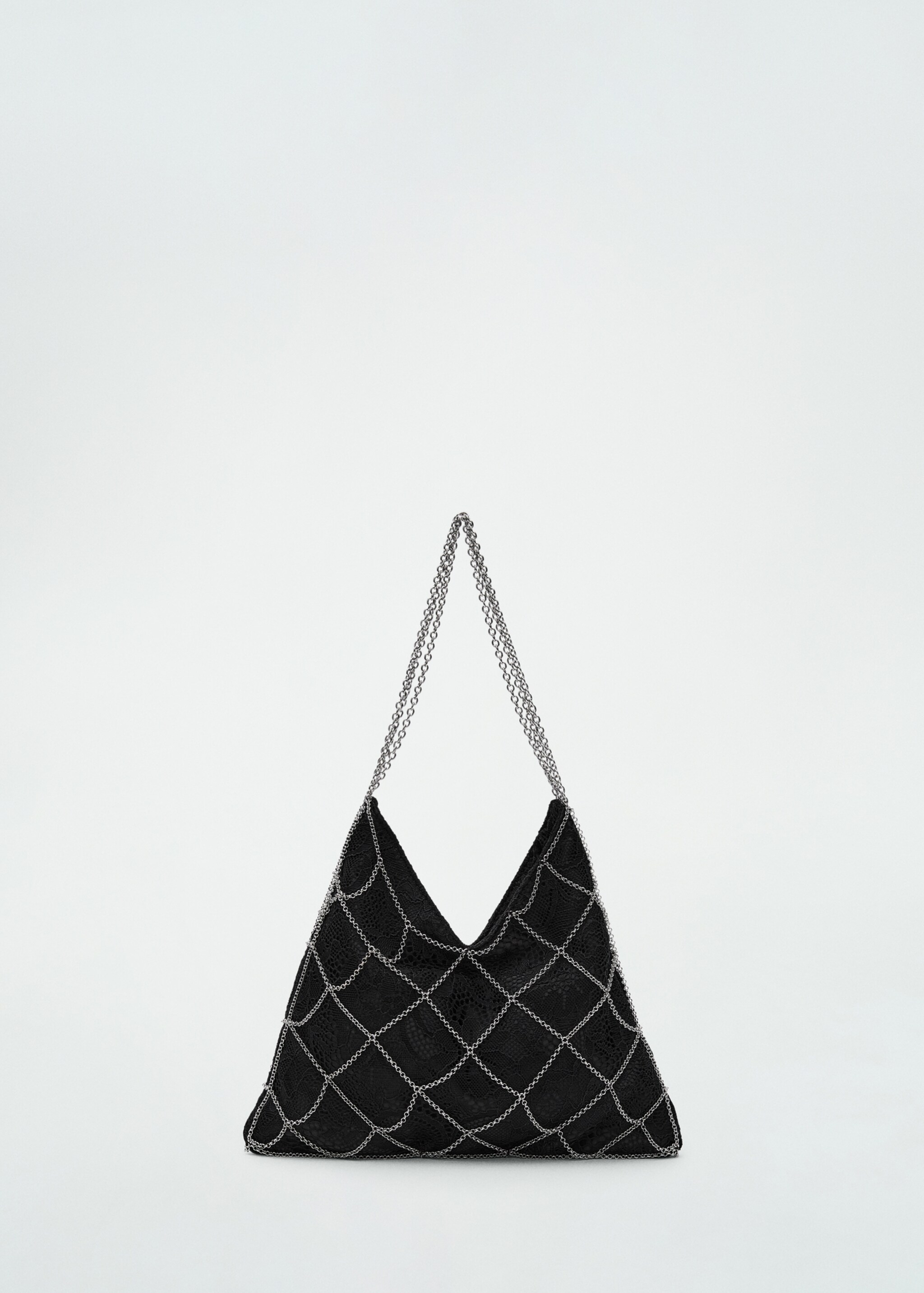 Guipure mesh chain bag - Article without model, Black. Ref: 87030450-00.