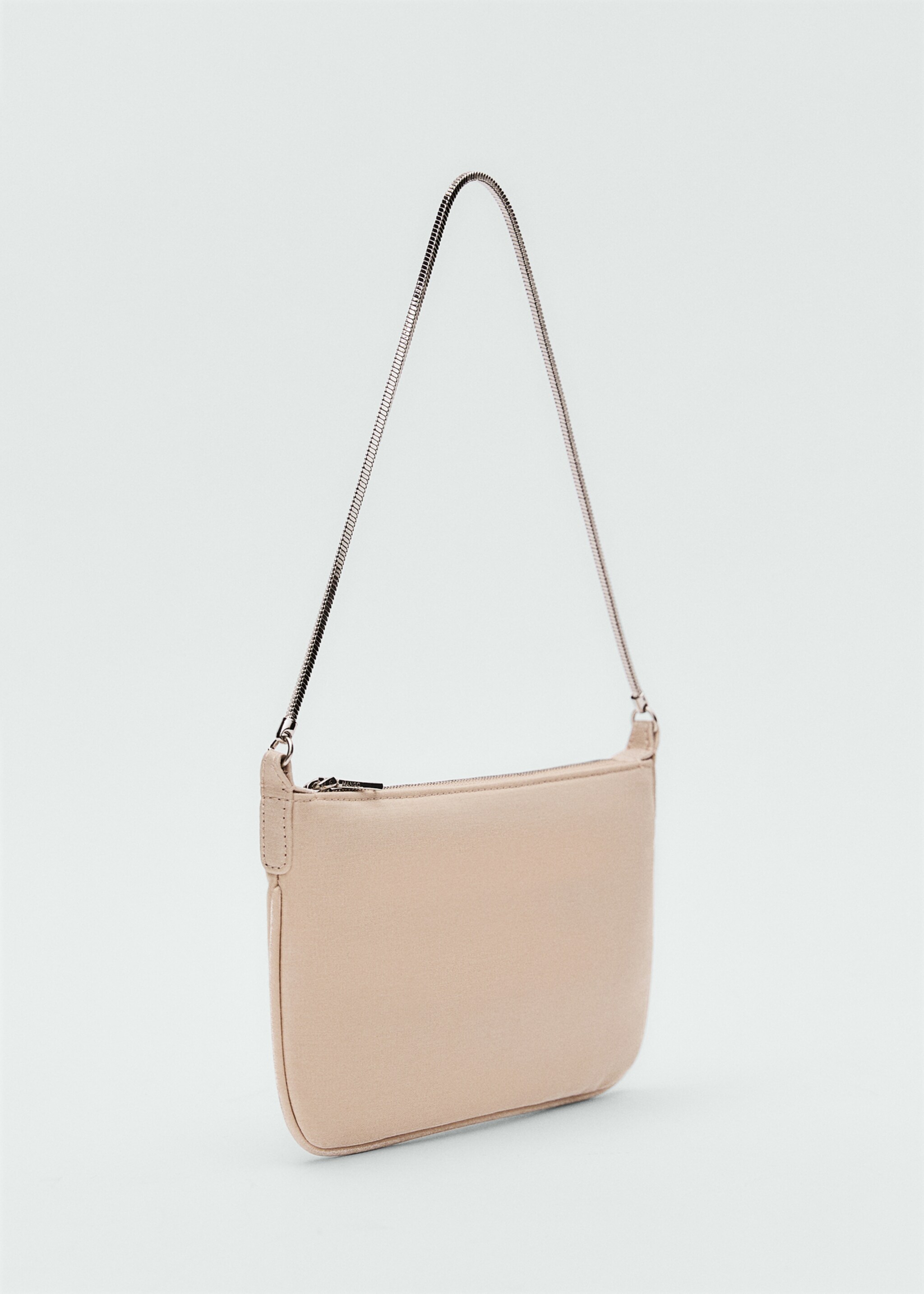 Tasche mit Glitzer-Finish und Kette - Mittlere Ansicht, Beige. Ref: 87030452-00.