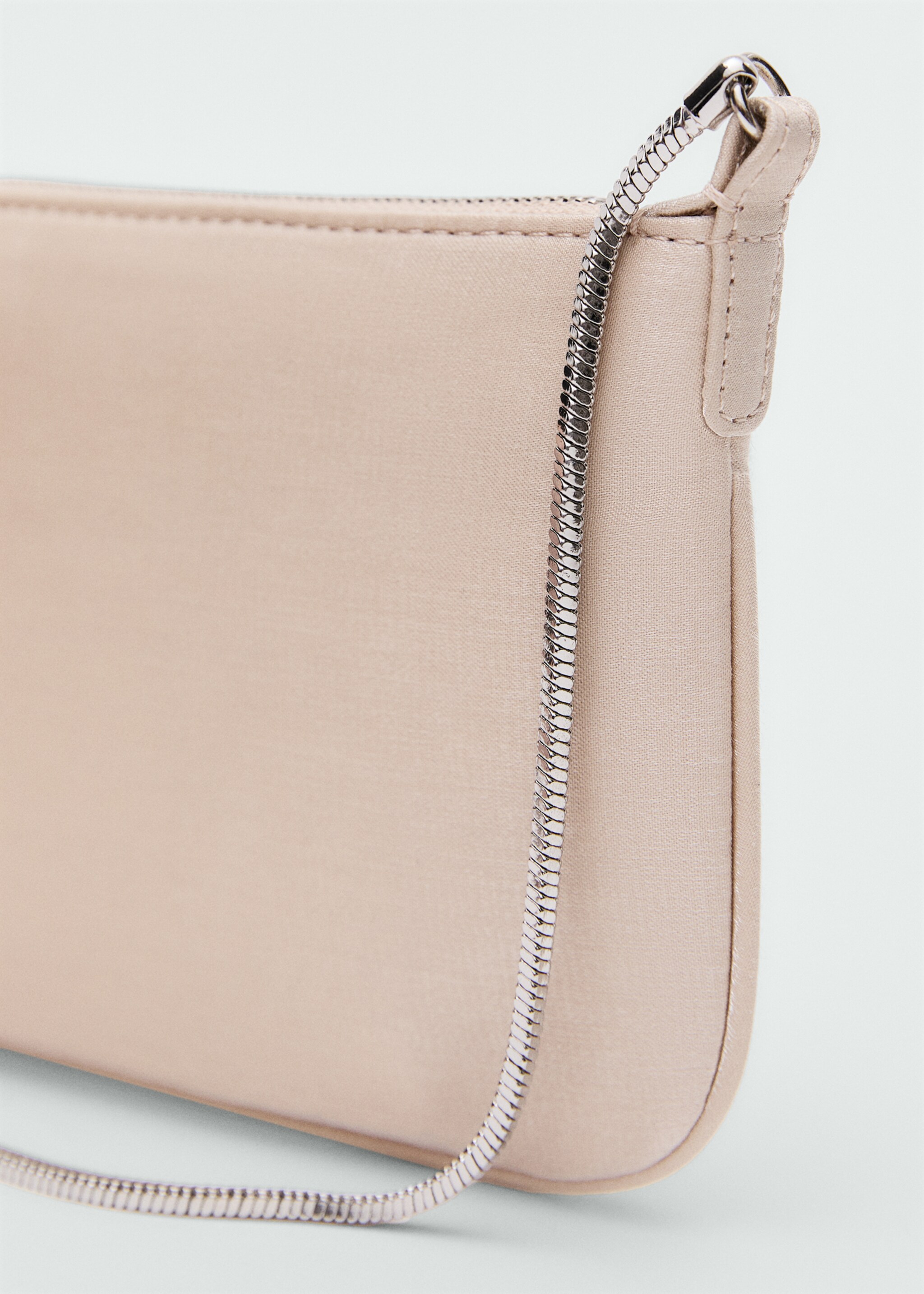 Tasche mit Glitzer-Finish und Kette - Detail des Artikels 2, Beige. Ref: 87030452-00.