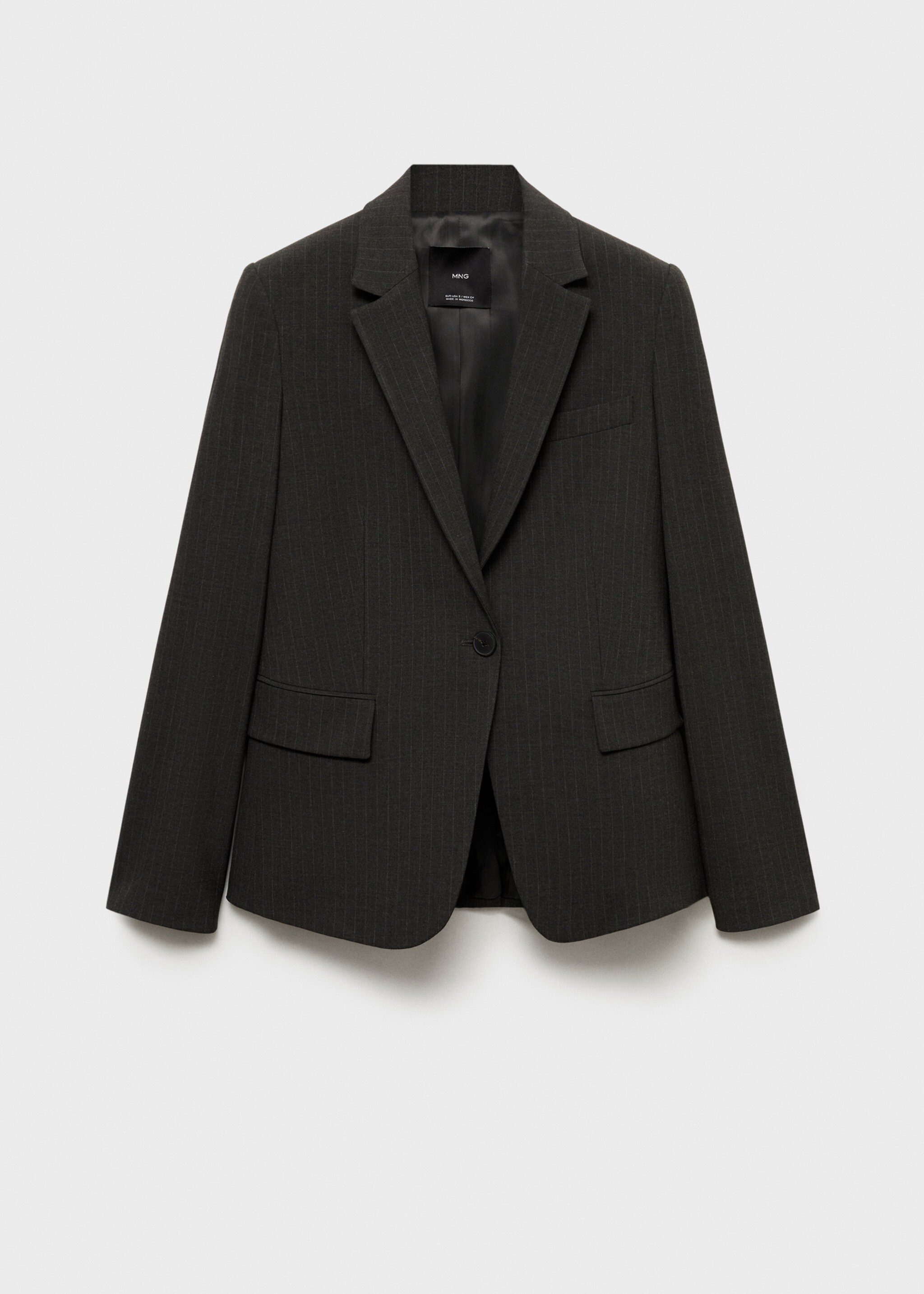 Pinstripe suit blazer - Article without model, Dark Heather Grey. Ref: 87030453-00.