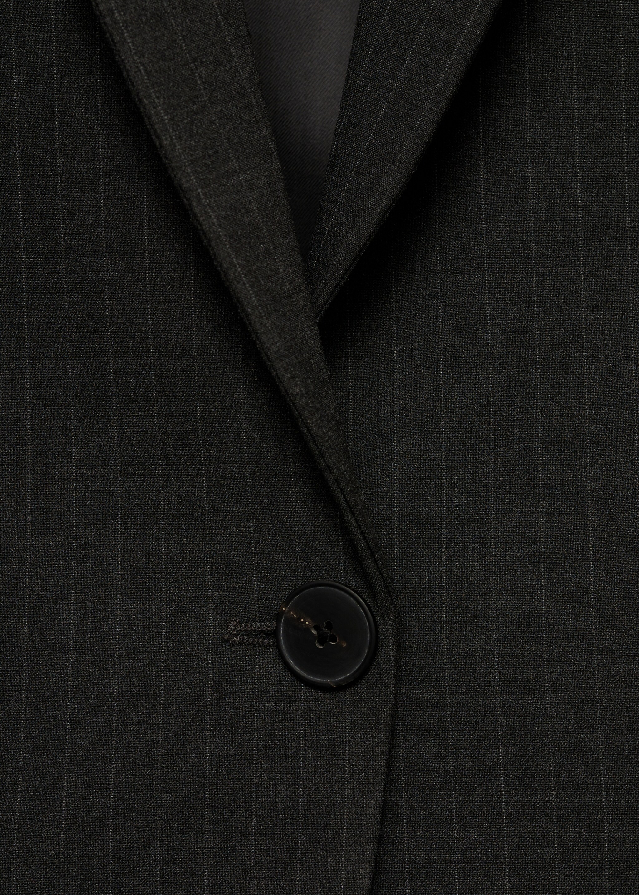 Pinstripe suit blazer - Details of the article 8, Dark Heather Grey. Ref: 87030453-00.