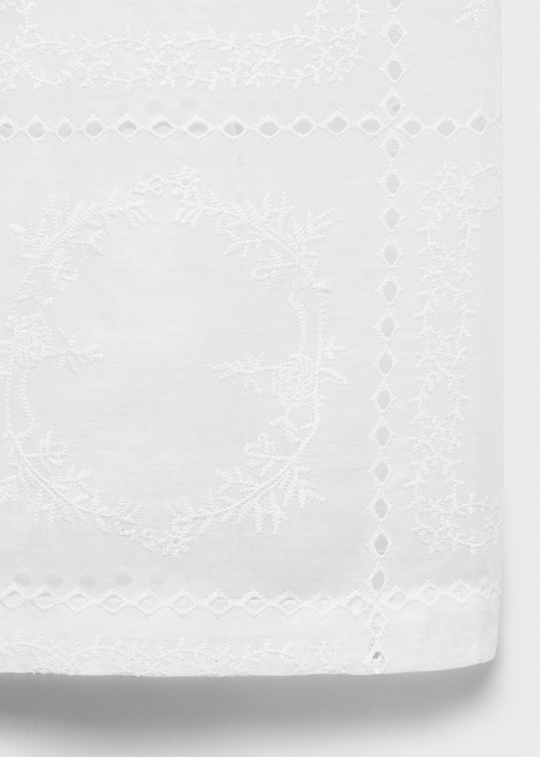 Pantalon 100 % ramie brodé - Détail de l'article 0, Blanc. Ref: 87030459-00.