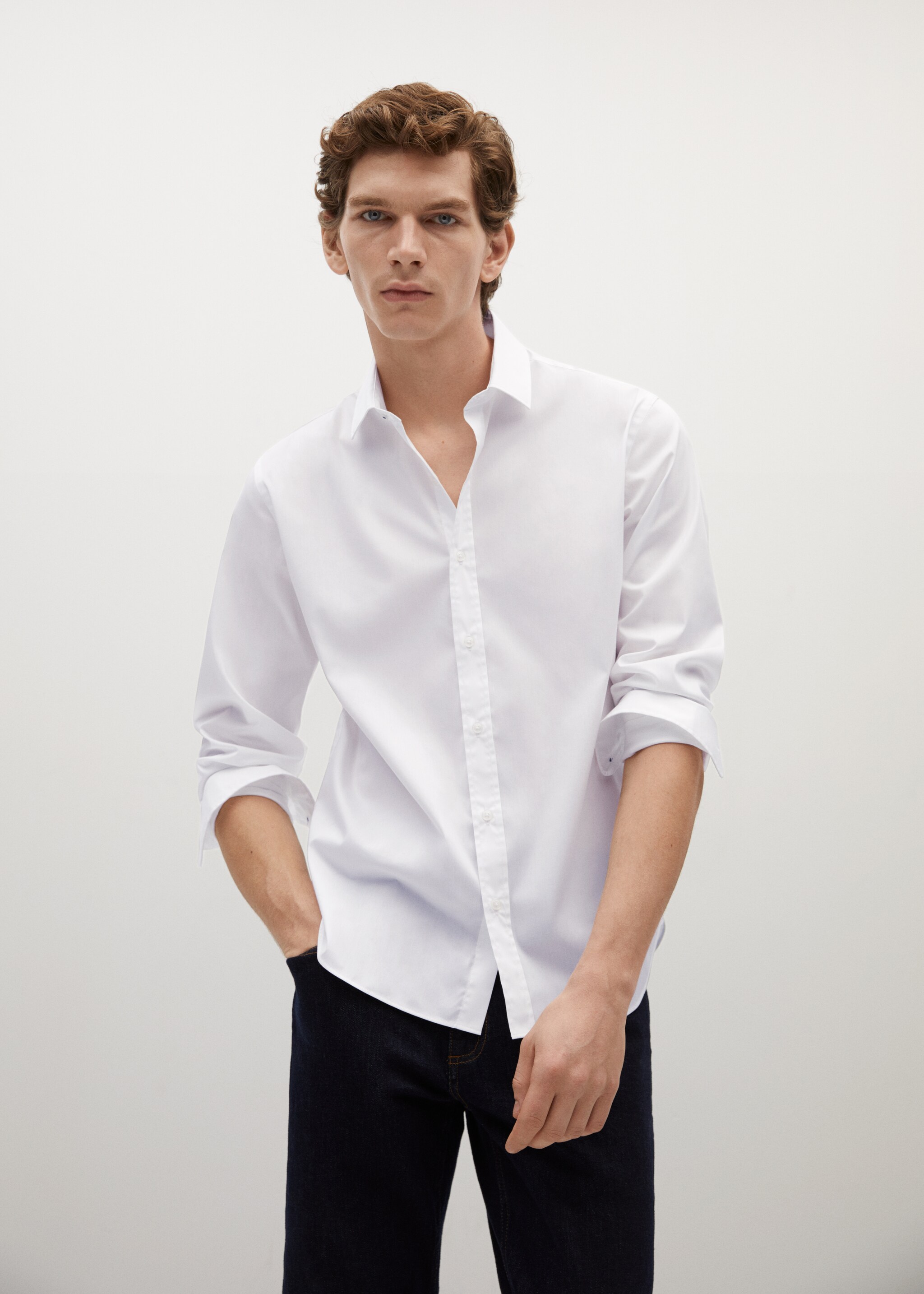 Slim fit cotton shirt - Medium plane